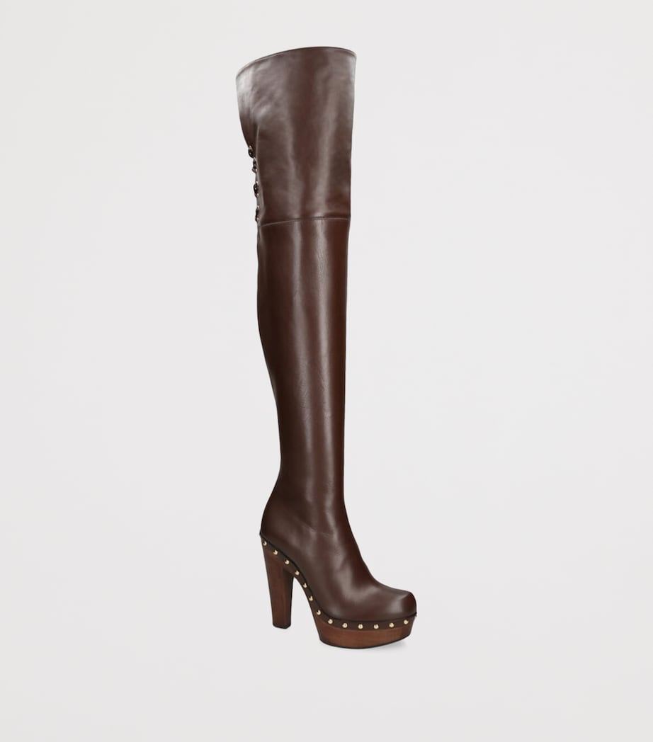 Leather Lola Over-The-Knee Boots 130 DARK BROWN Image 3