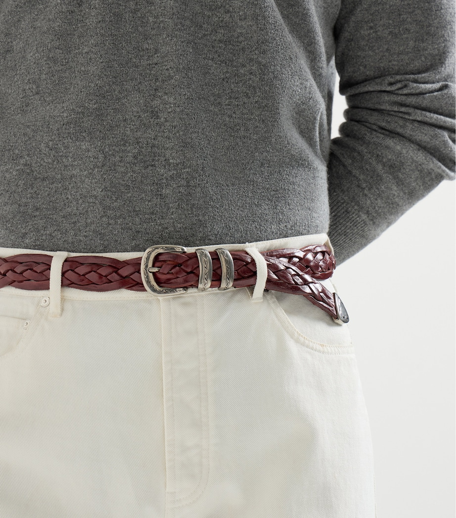 Brunello Cucinelli Leather Woven Belt Image 2