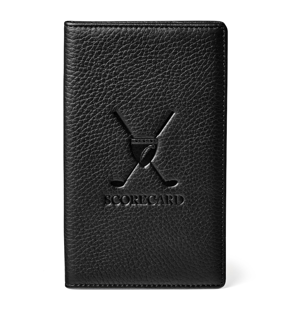 Aspinal Of London Leather Gold Scorecard Holder Black