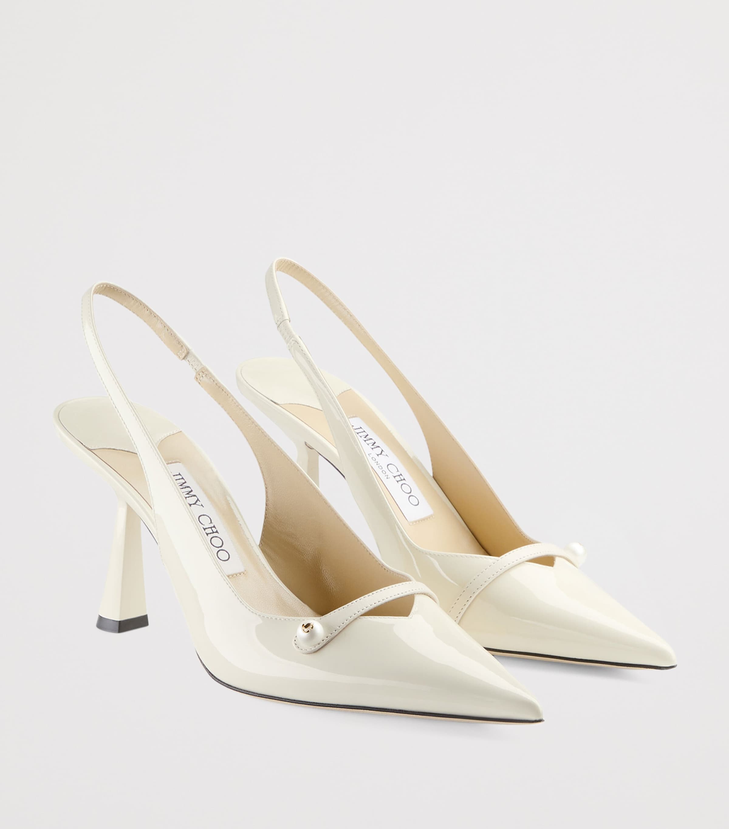 Amita 85 Leather Slingback Pumps LATTE/LATTE Image 5