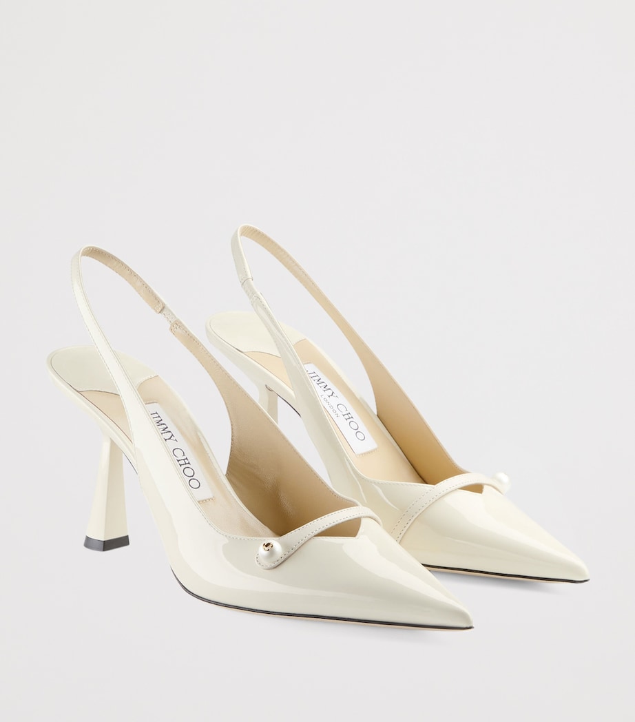 Amita 85 Leather Slingback Pumps LATTE/LATTE Image 5