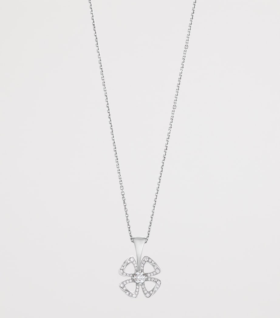 Bvlgari White Gold and Diamond Fiorever Necklace White Gold Image 2