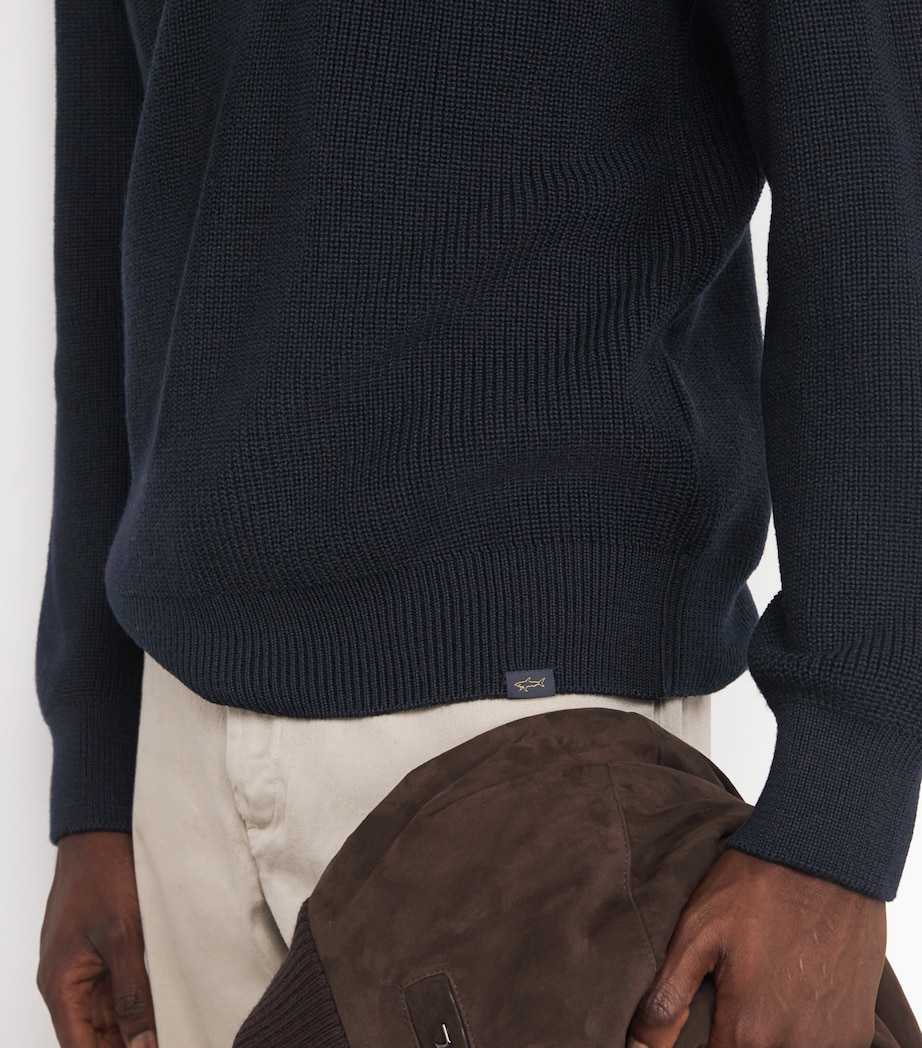 Wool-Blend High-Neck Sweater 50BLUE Image 6