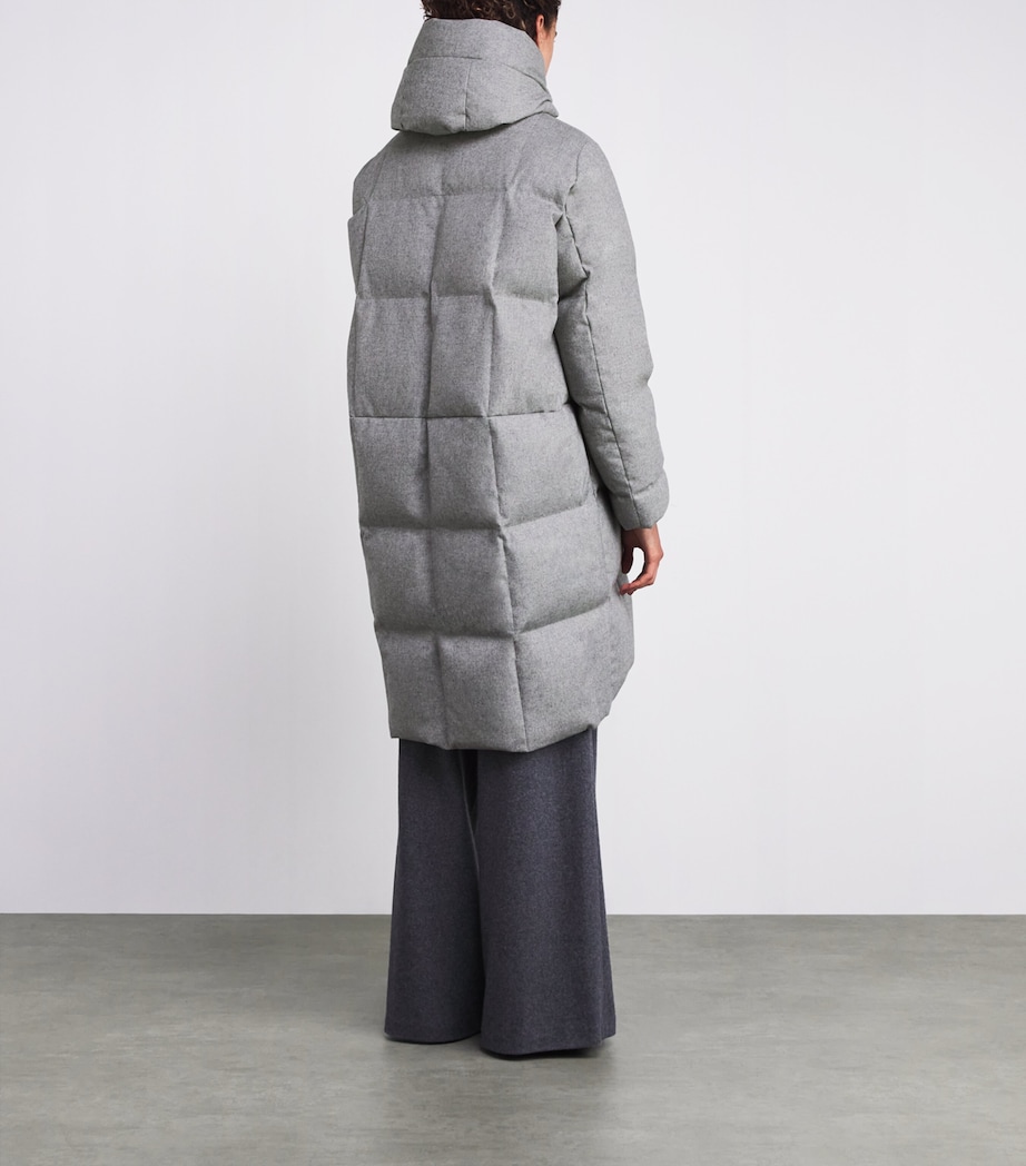 Down-Silk-Cashmere Puffer Coat 12372 GREY Image 4