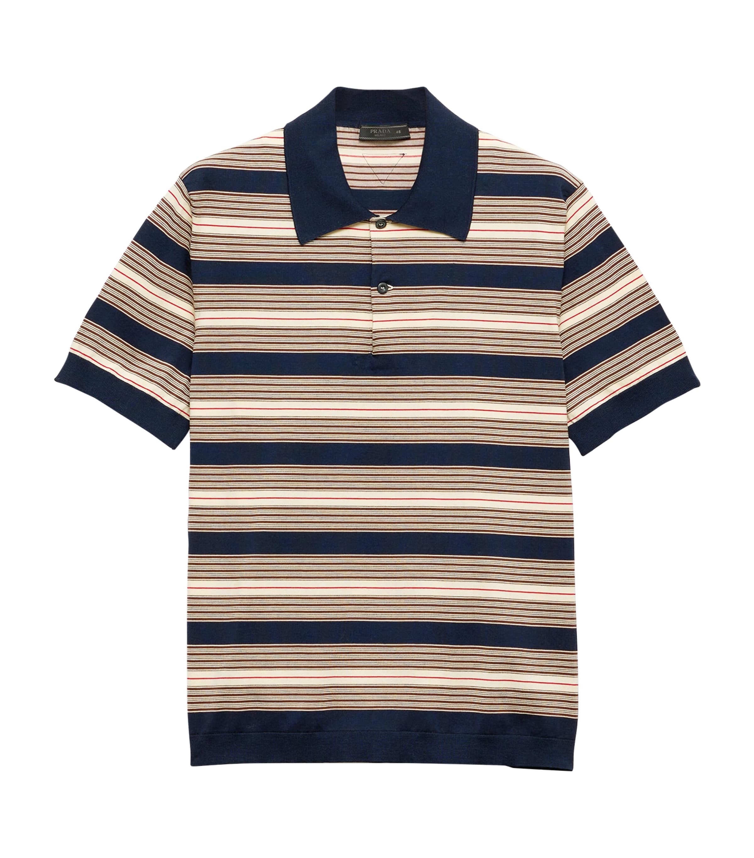 Cotton Stripe Polo Shirt F0008 Image 1