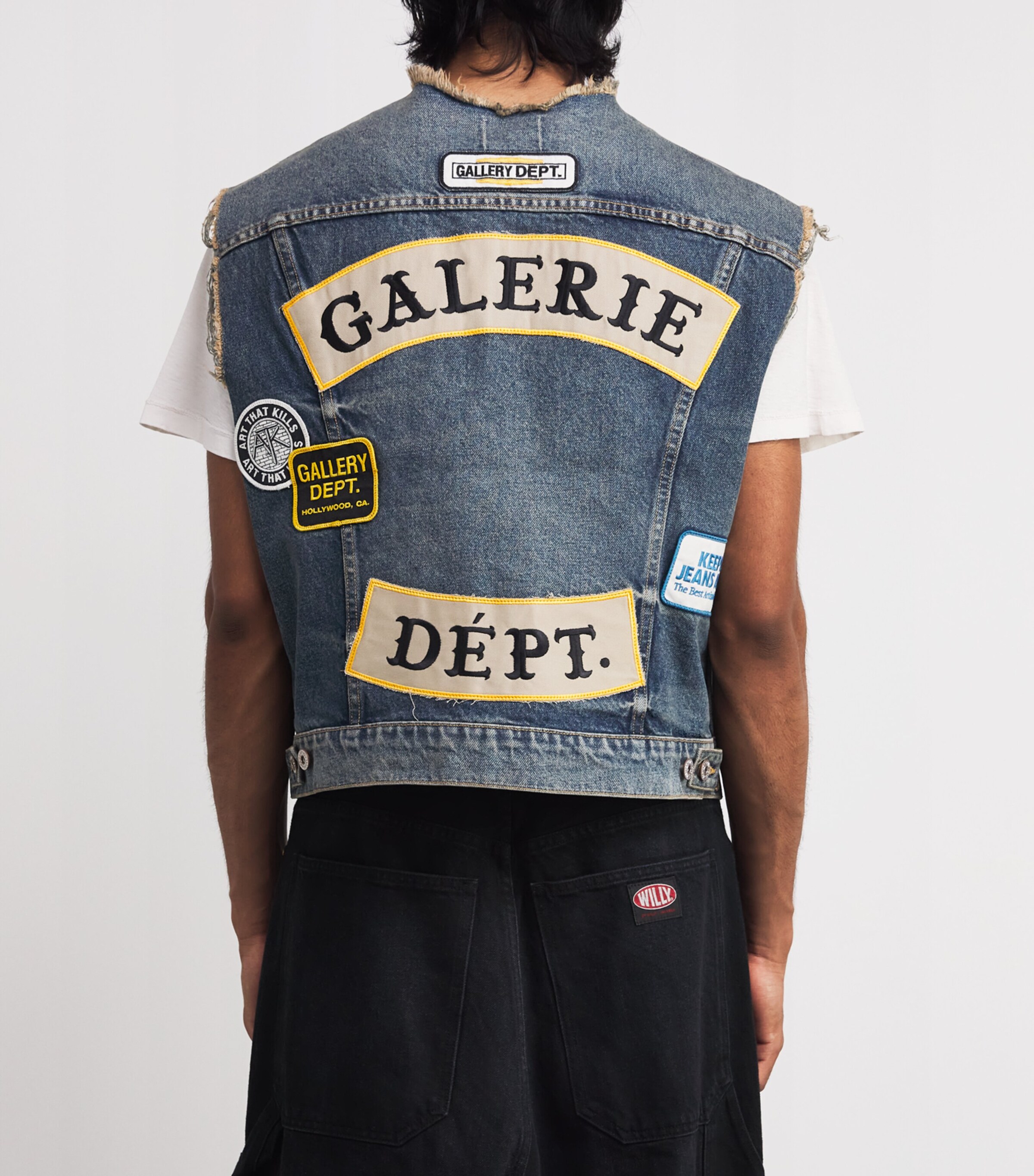 GALLERY DEPT. Mens Midnight Denim Waistcoat Indigo Image 4