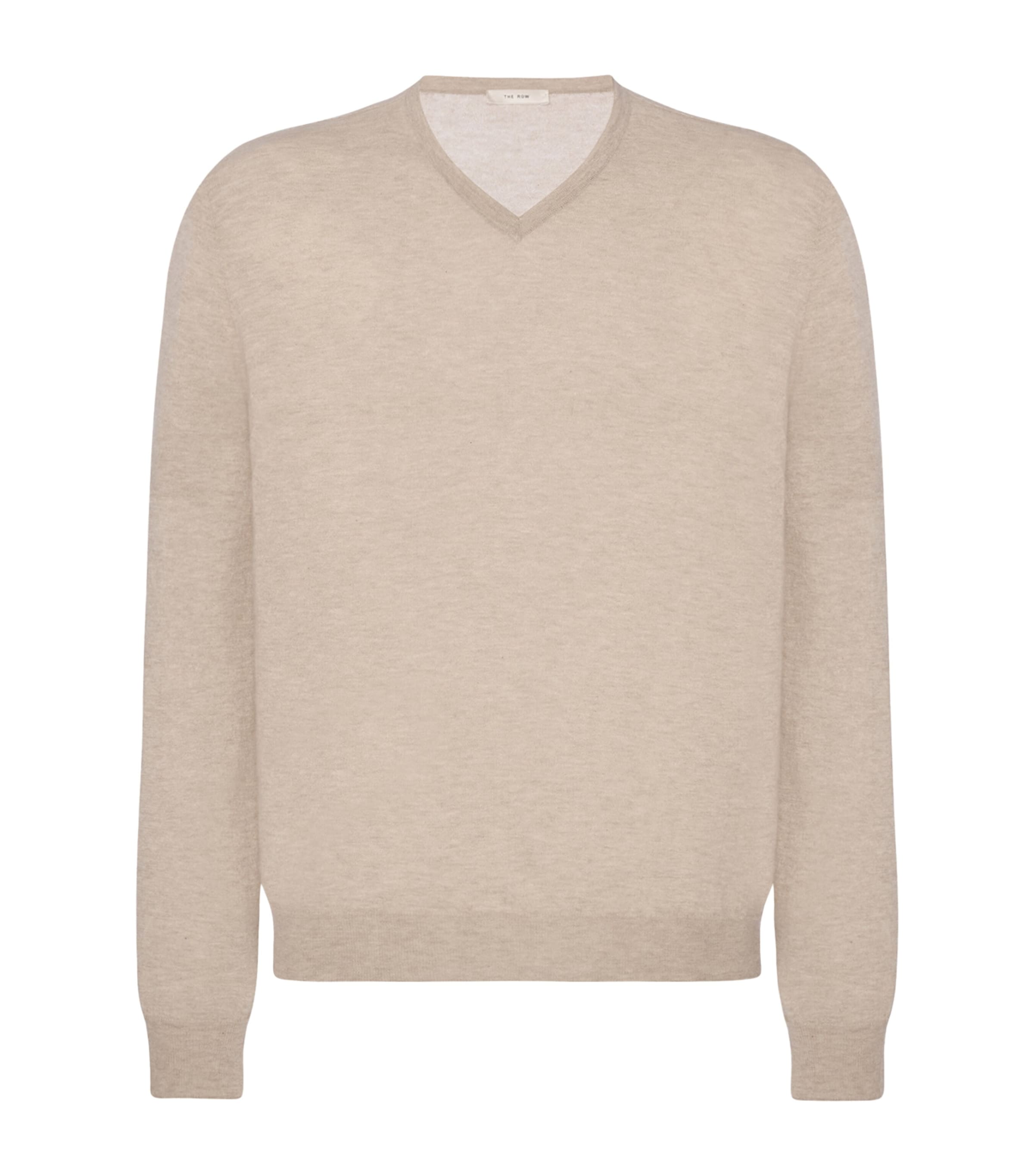 The Row Mens Mapple Cashmere V-Neck Jumper Beige Melange Image 1