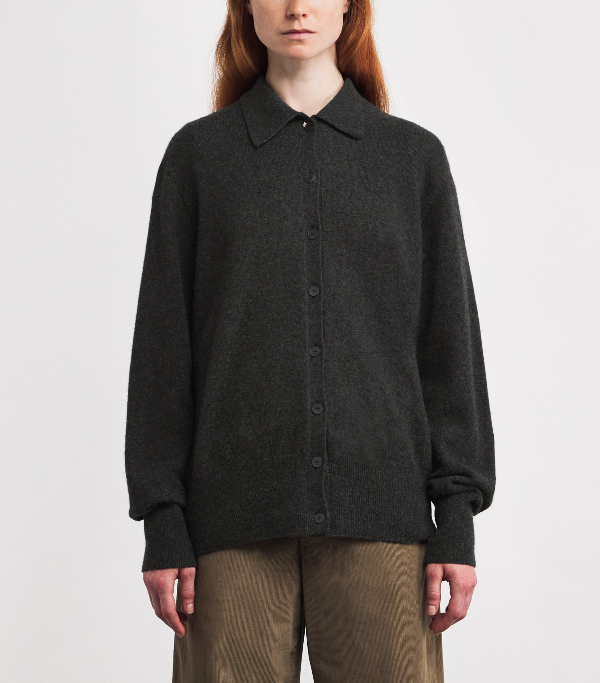 The Row Womens Lillia Cashmere Cardigan Enzyme Black Image 3