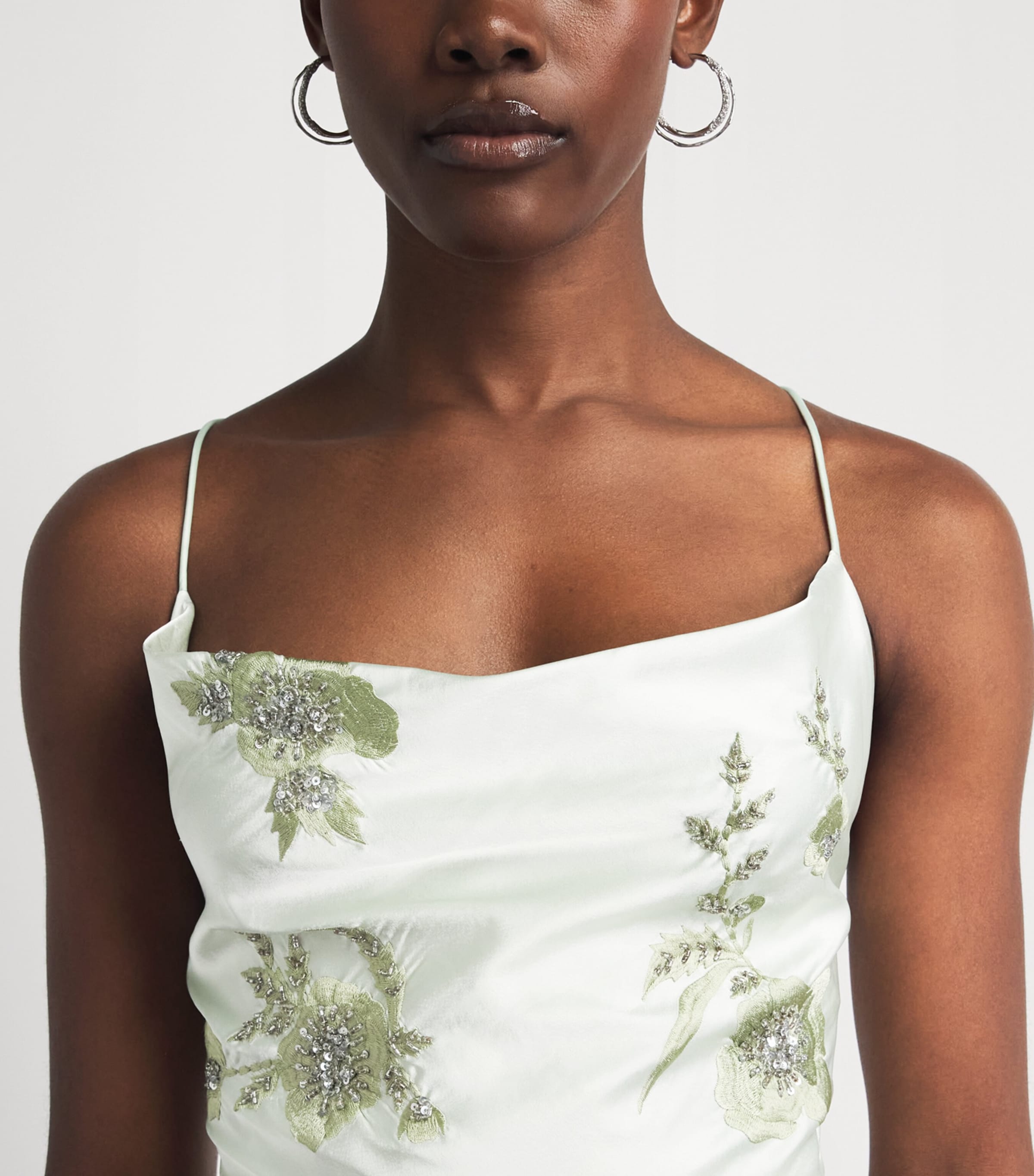 Alice+Olivia Womens Embellished Montana Maxi Dress Green Lily Image 3