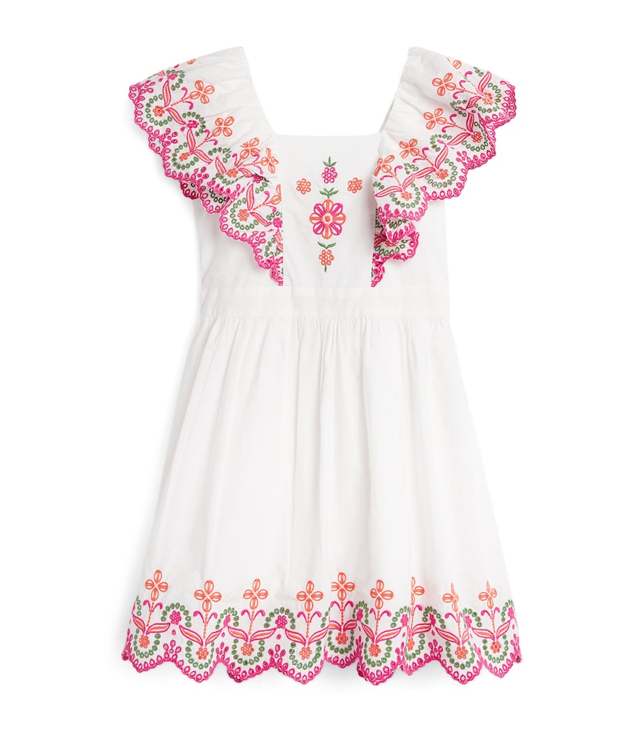 Cotton Lace-Trim Dress (2-12 Years) 1BLANC Image 1