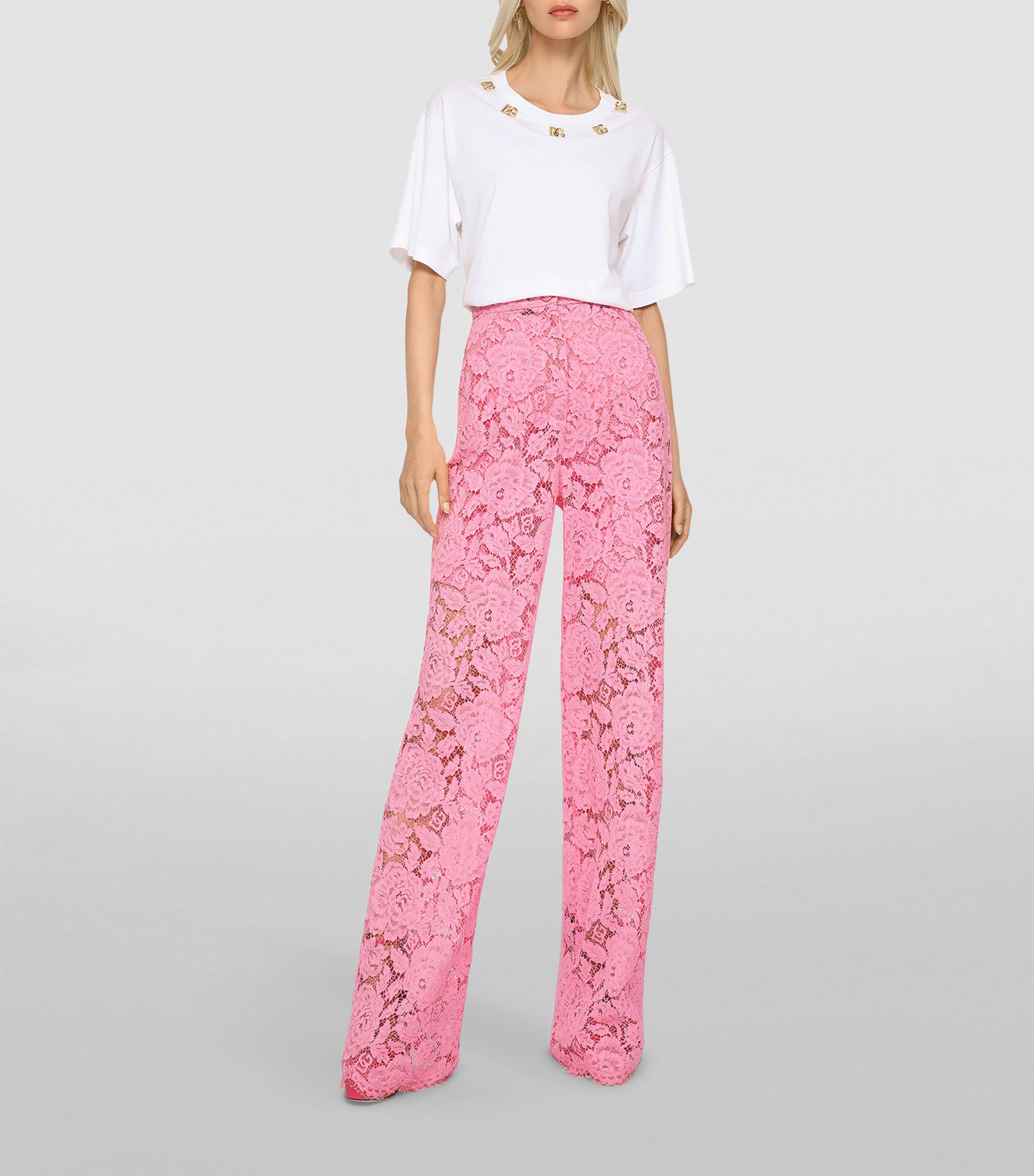 Floral Lace Trousers F0758-PINK 2 Image 3