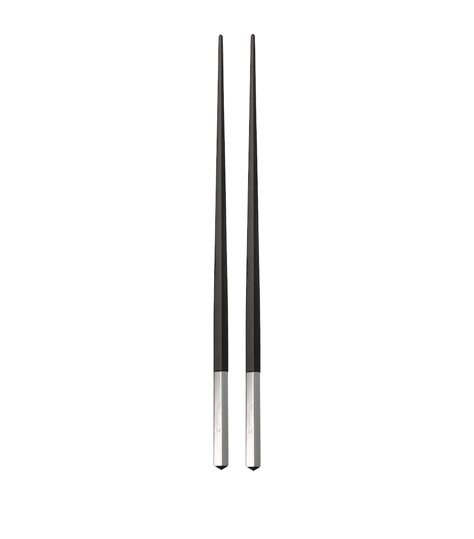 Silver-Plated Uni Japanese Chopsticks BLACK Image 1