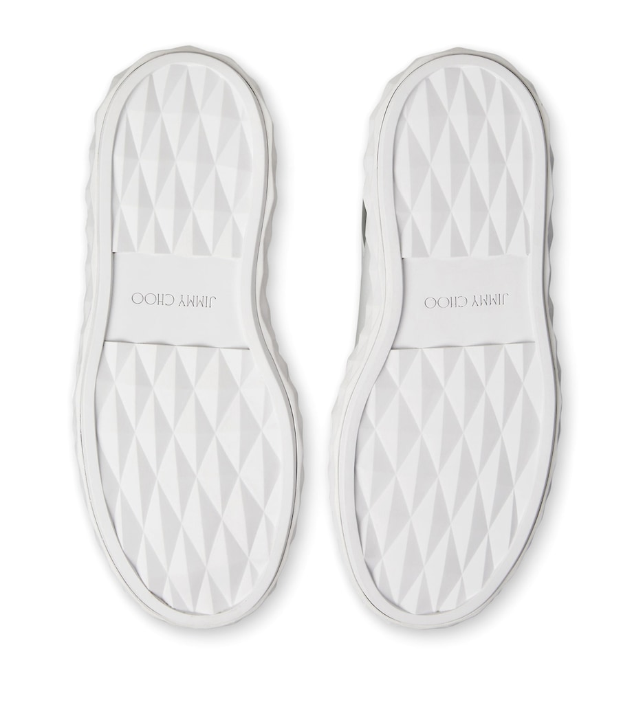 Diamond Light Maxi Leather Sneakers V WHITE/SILVER Image 4