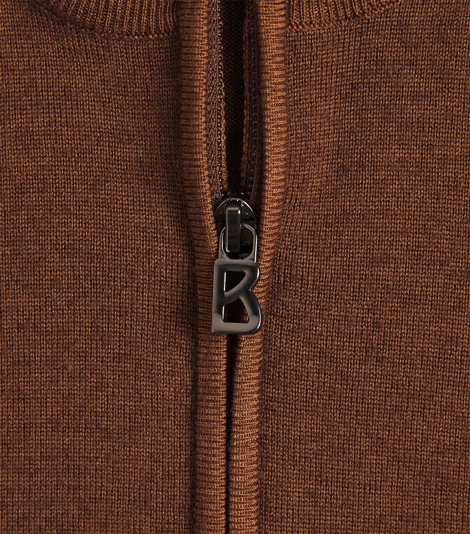 Bogner Mens Virgin Wool Ouri Quarter-Zip Sweater Brown Image 6