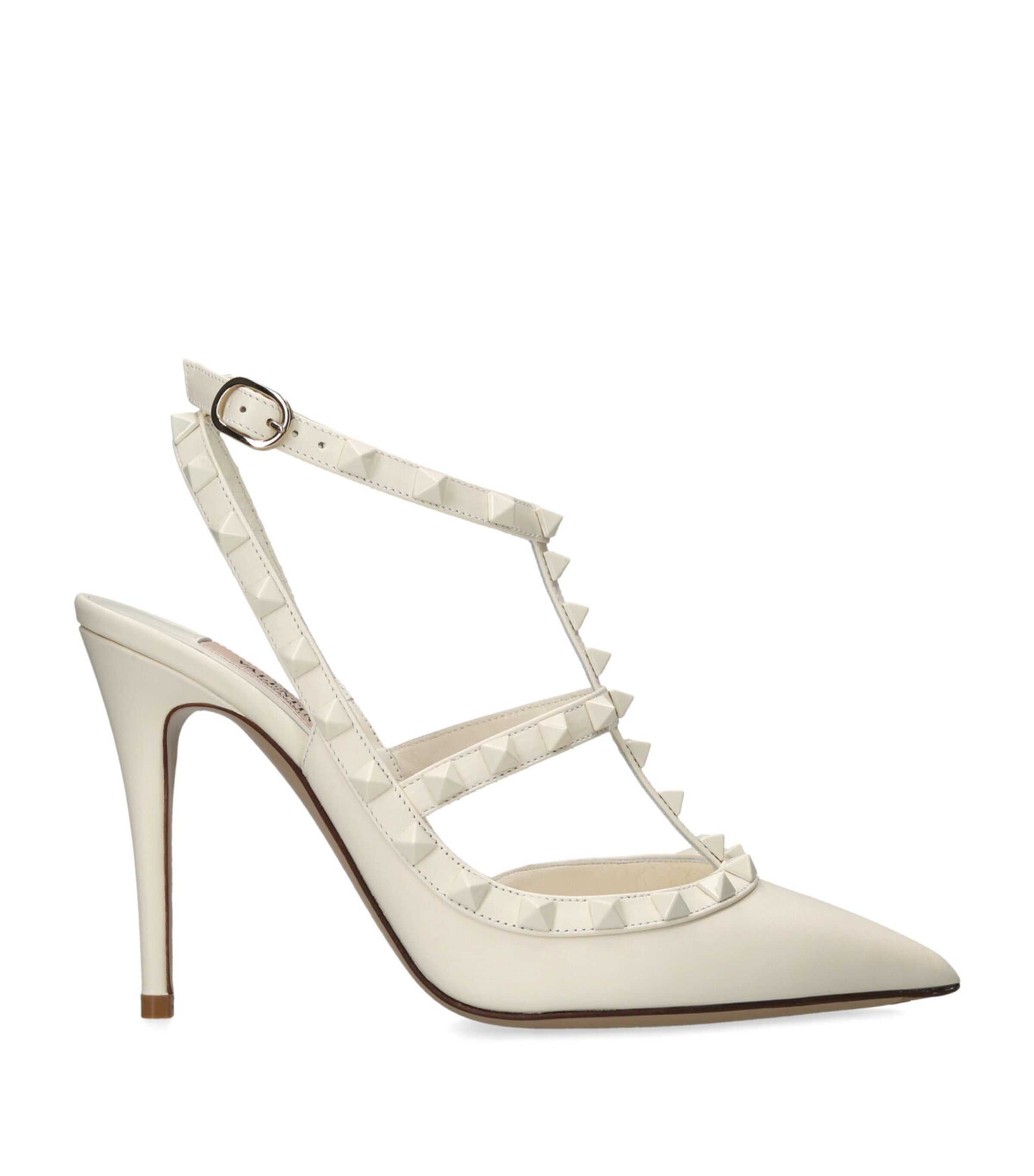 VALENTINO GARAVANI LEATHER ROCKSTUD T-BAR PUMPS 100