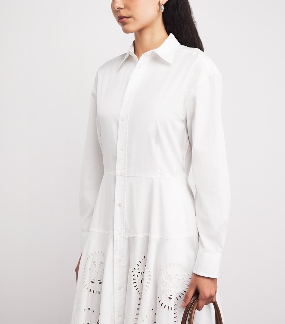 Polo Ralph Lauren Womens Cotton Embroidered Shirt Dress White Image 3