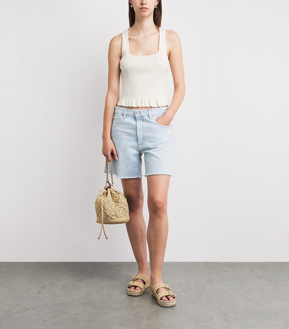 PAIGE Womens Cotton-Blend Bronwyn Tank Top Ivory Image 2