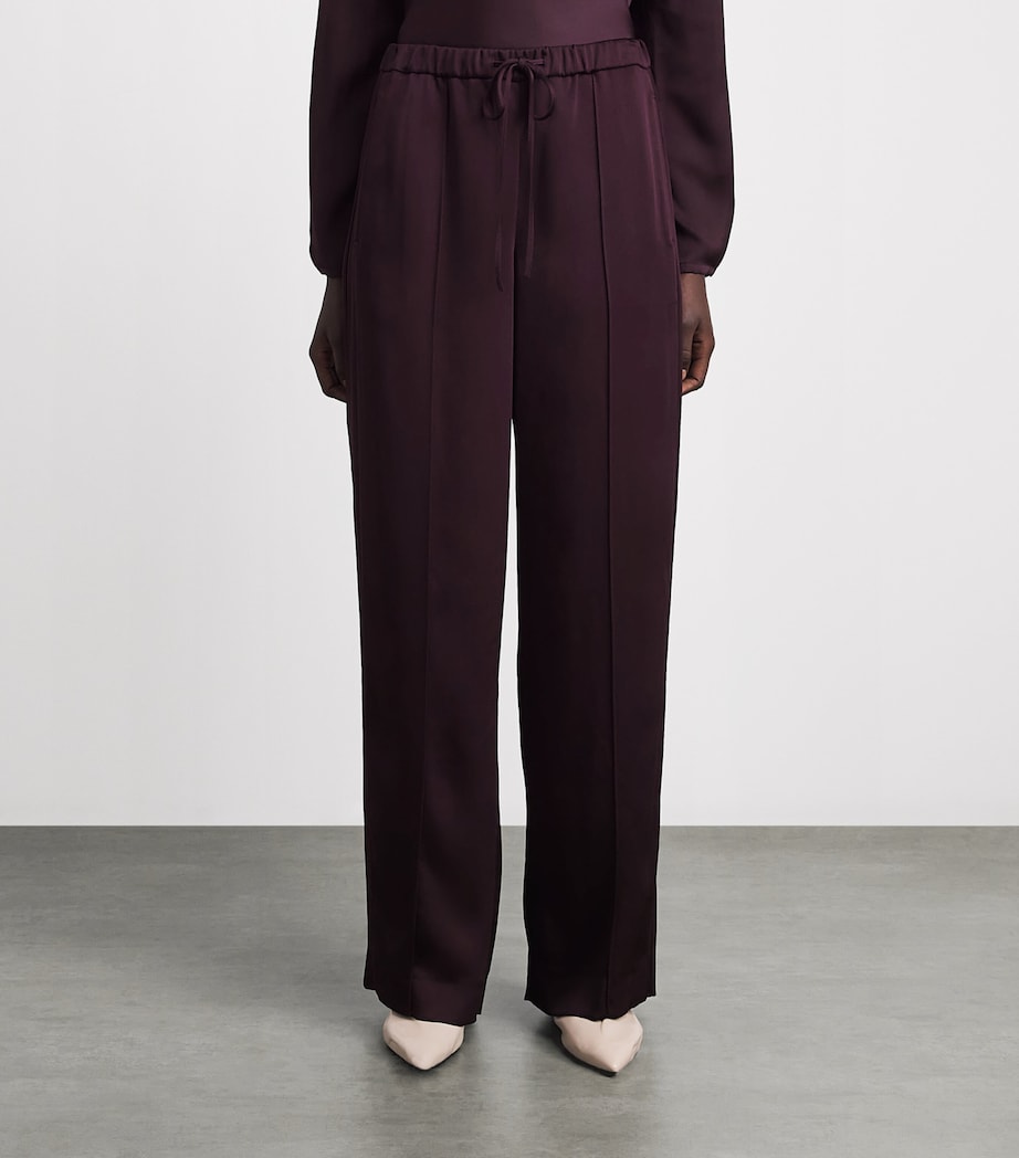 Vince Womens Utility Drawstring Trousers Blackberry Image 4