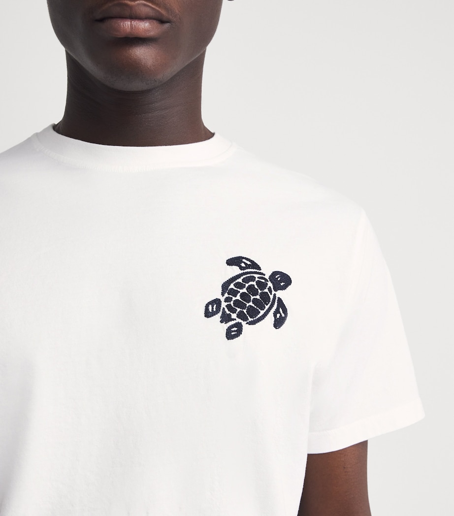 Vilebrequin Mens Organic Cotton Turtle T-Shirt Blanc Image 3