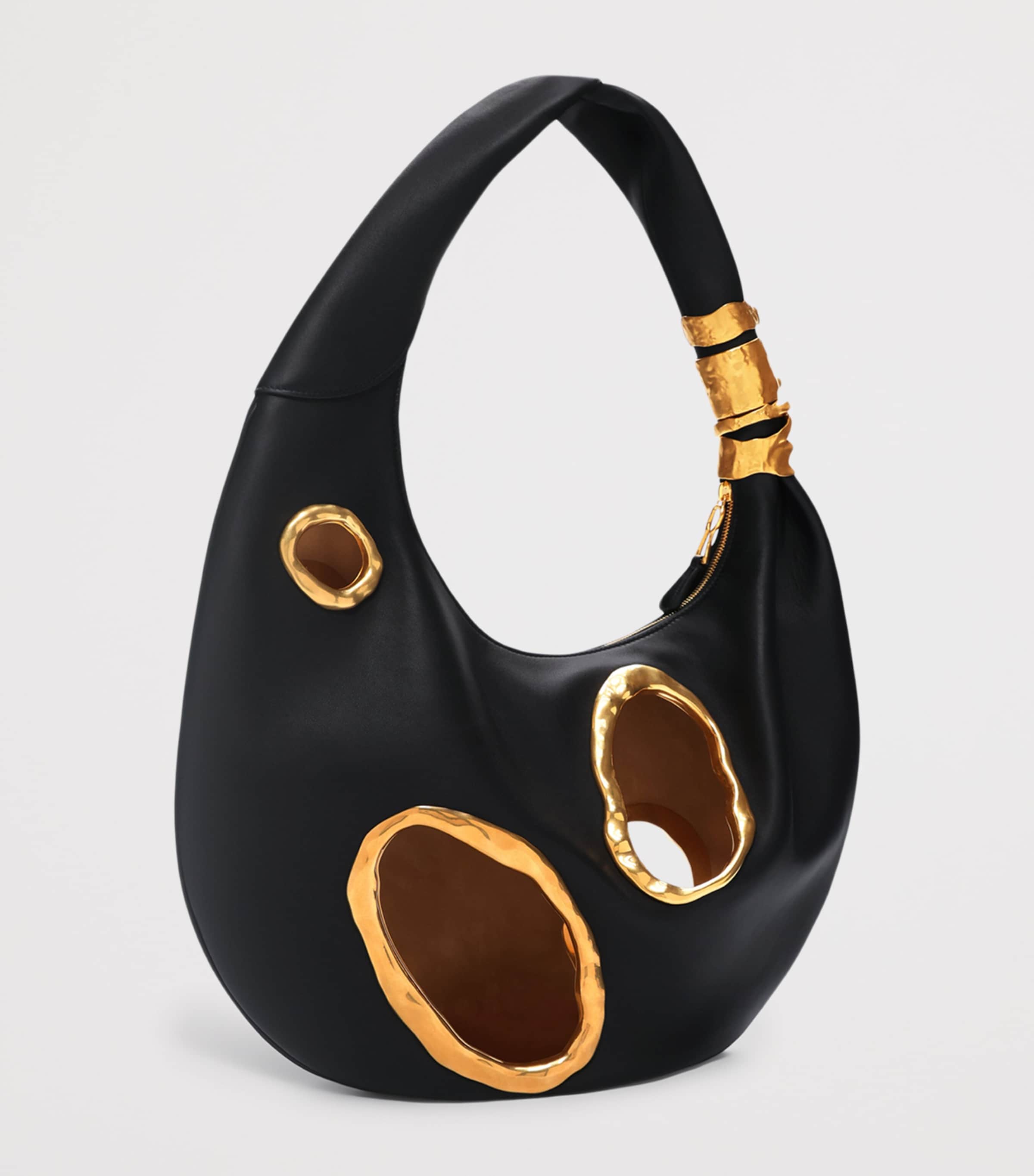 Schiaparelli Large Calfskin Soufflé Shoulder Bag Black Image 5