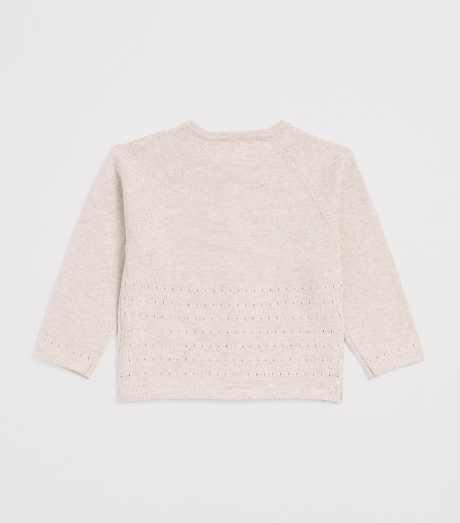 Cotton Cardigan (1 Month - 24 Months) 62BEIGE CHINÉ Image 2