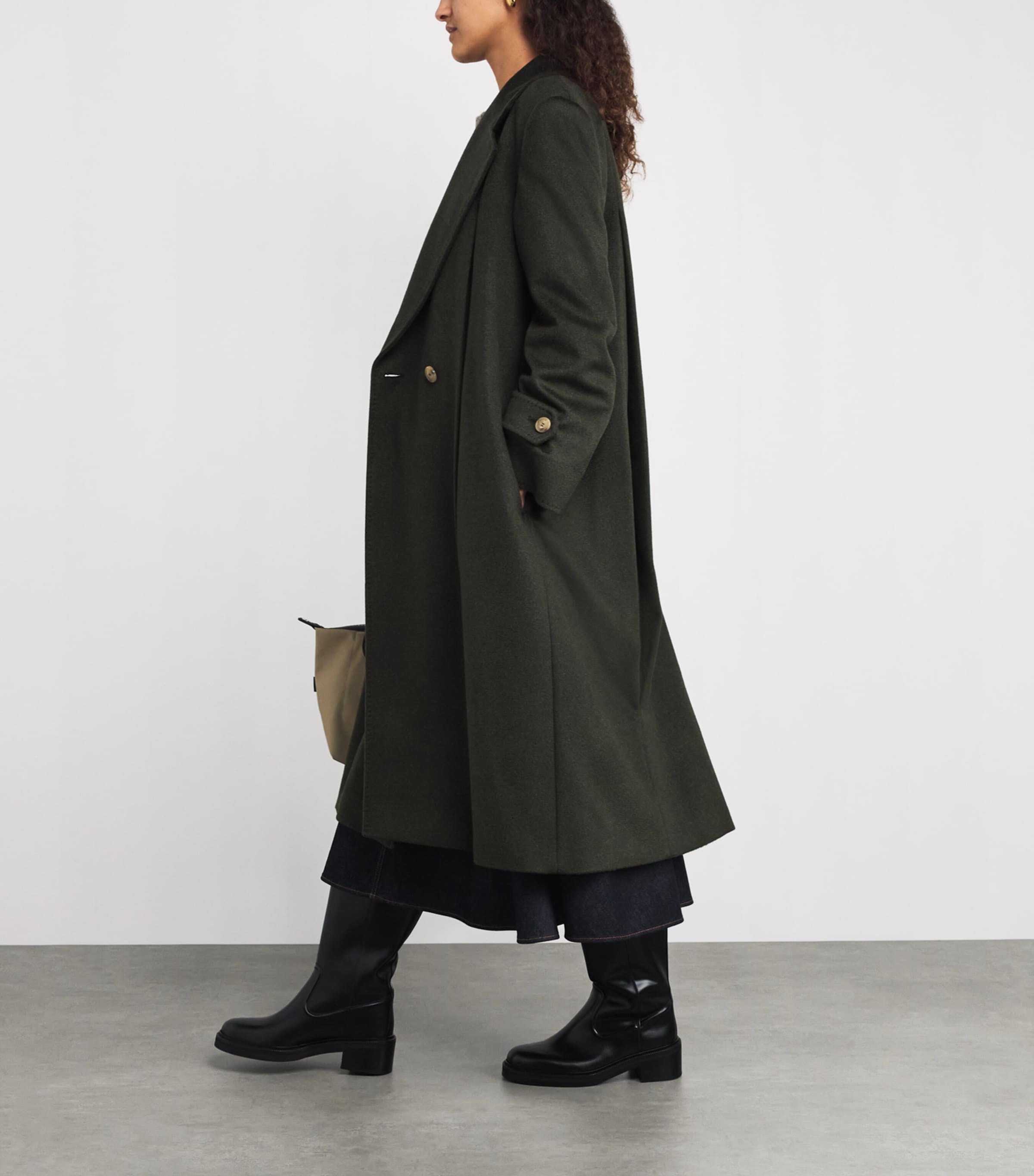 Wool Double-Breasted Coat DARK GREEN Image 2