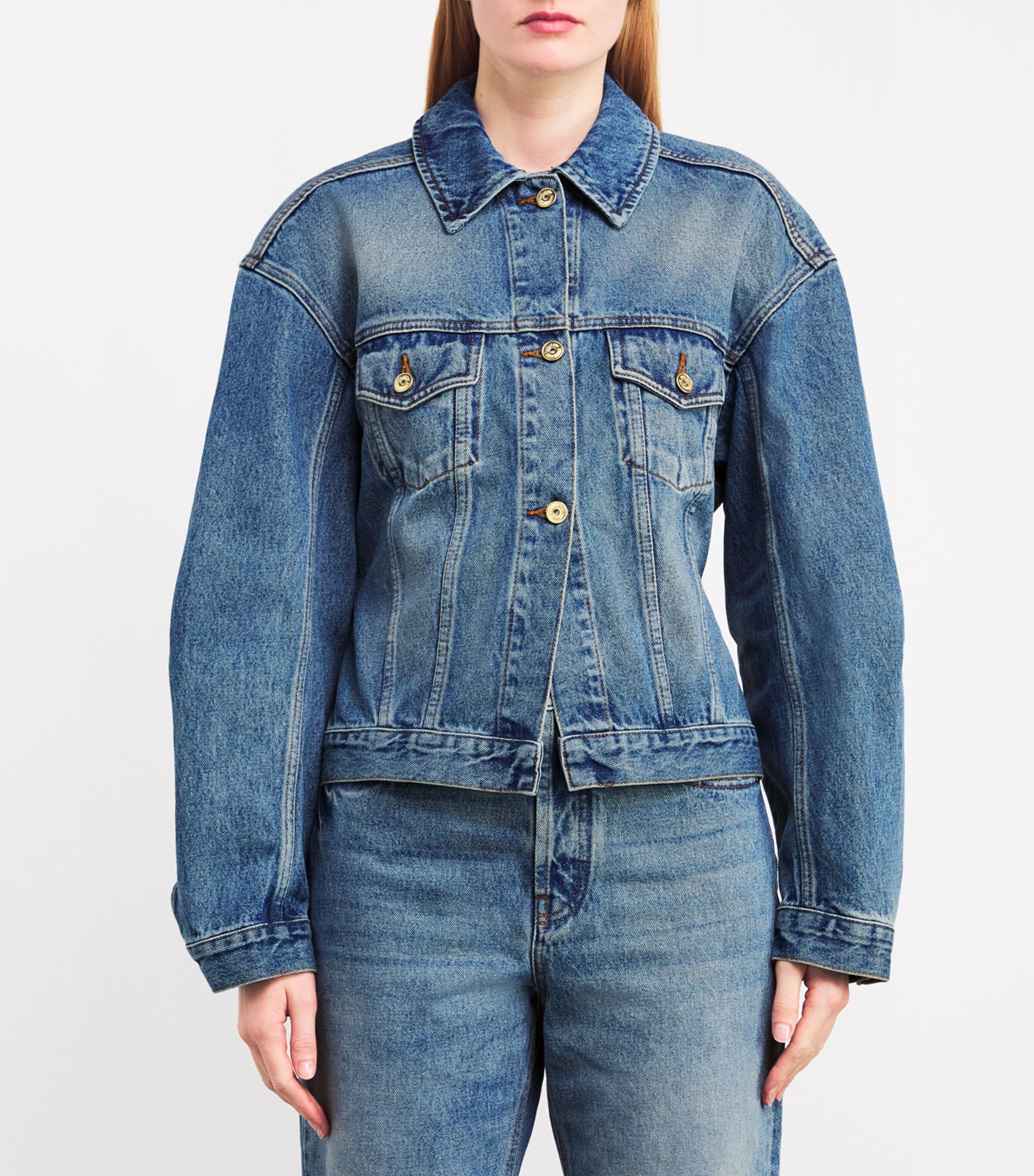 Jacquemus Womens Denim De-Nîmes Jacket Blue/tabac Image 3
