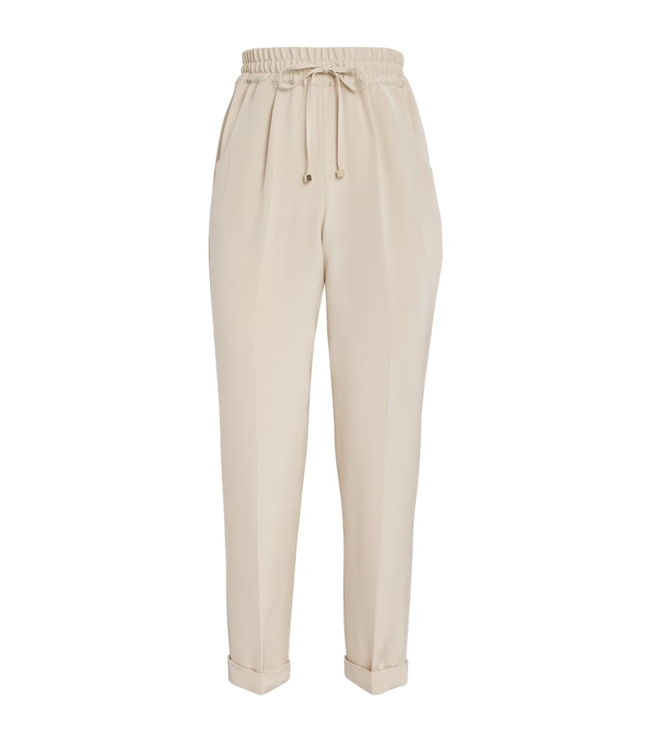 Kiton Womens Silk-Blend Cropped Trousers Butter Image 1