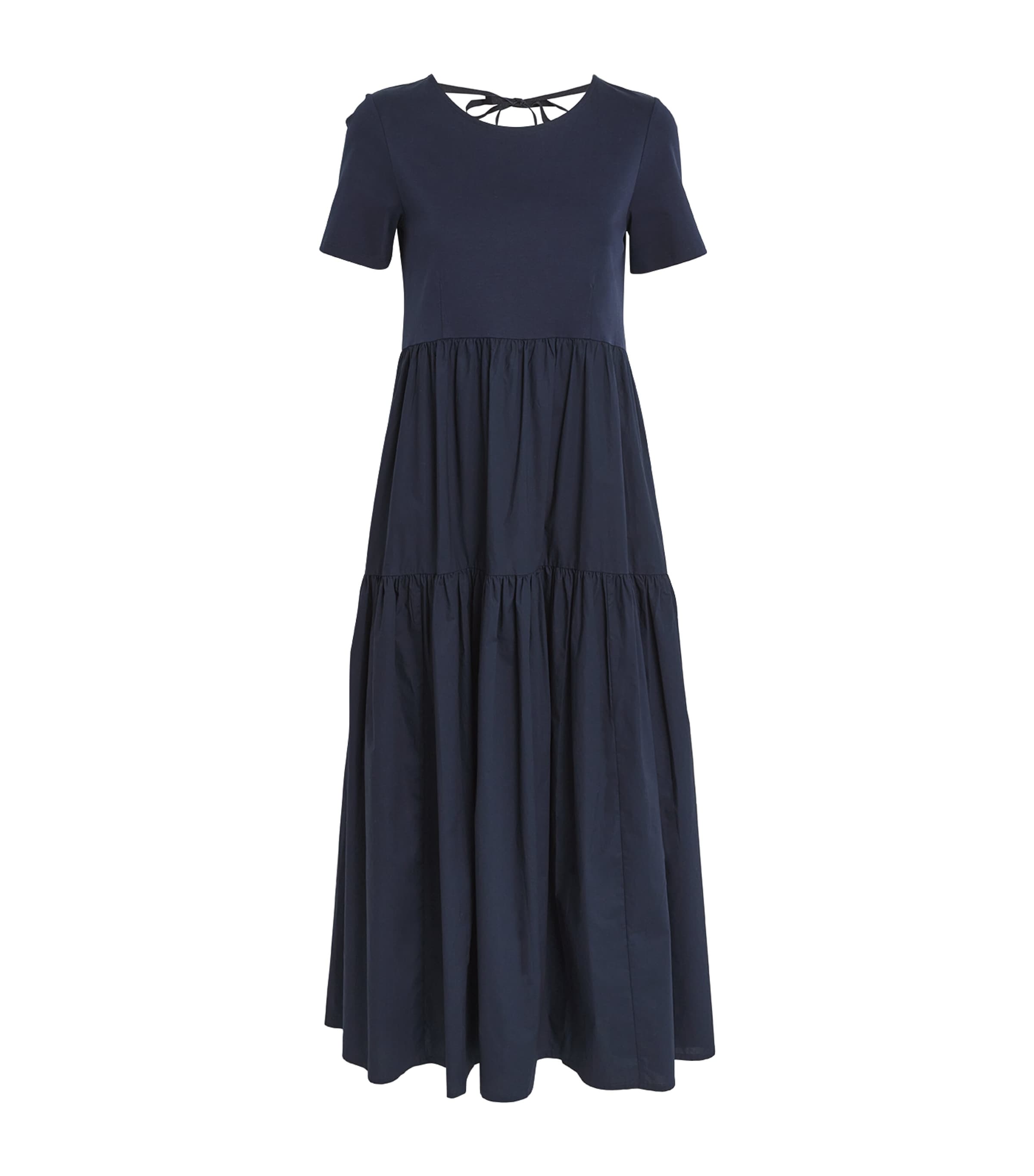 Shop Weekend Max Mara Cotton Jersey Midi Dress In Blue