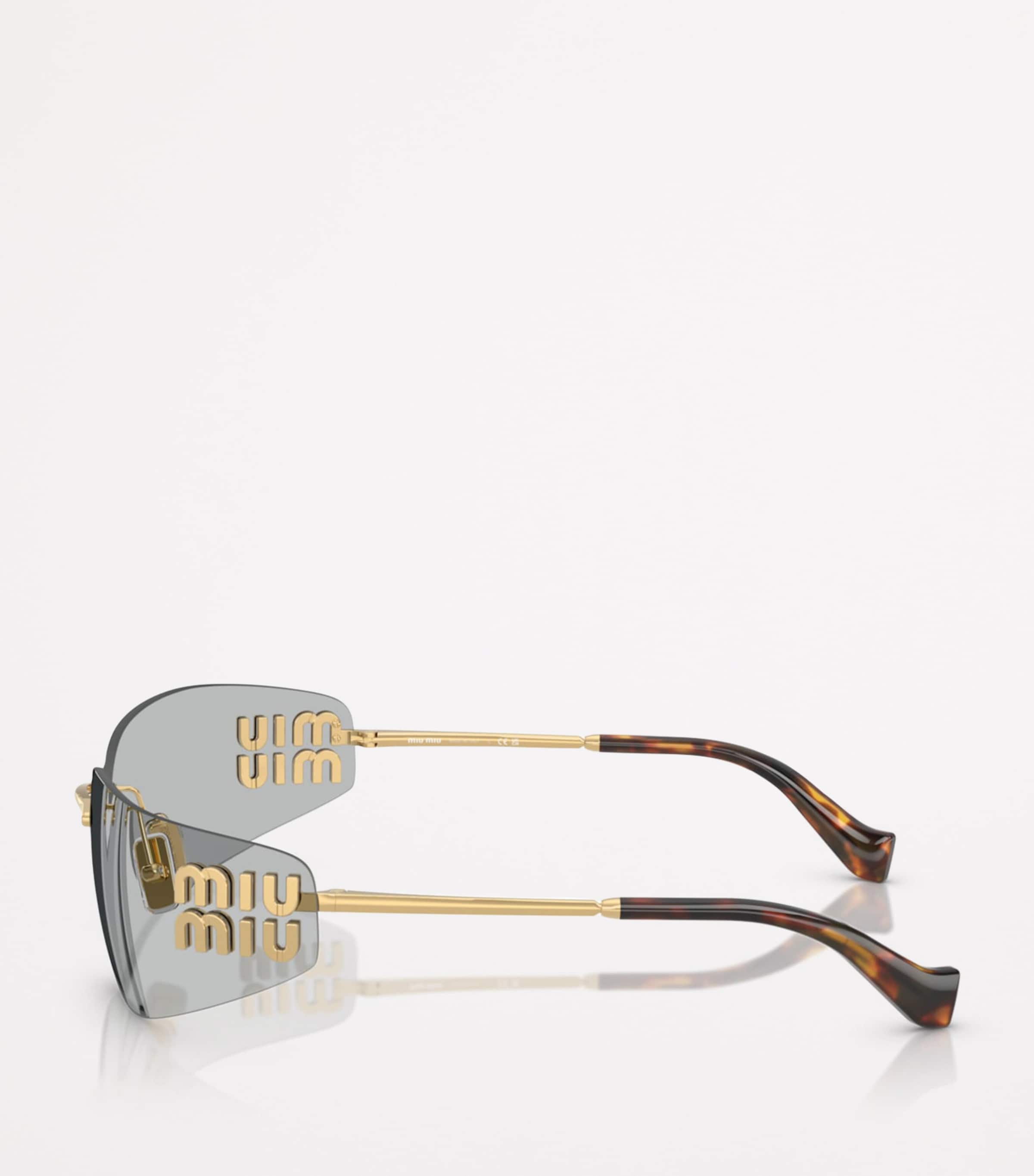 Miu Miu Gold Metal Frameless Sunglasses Harrods RS
