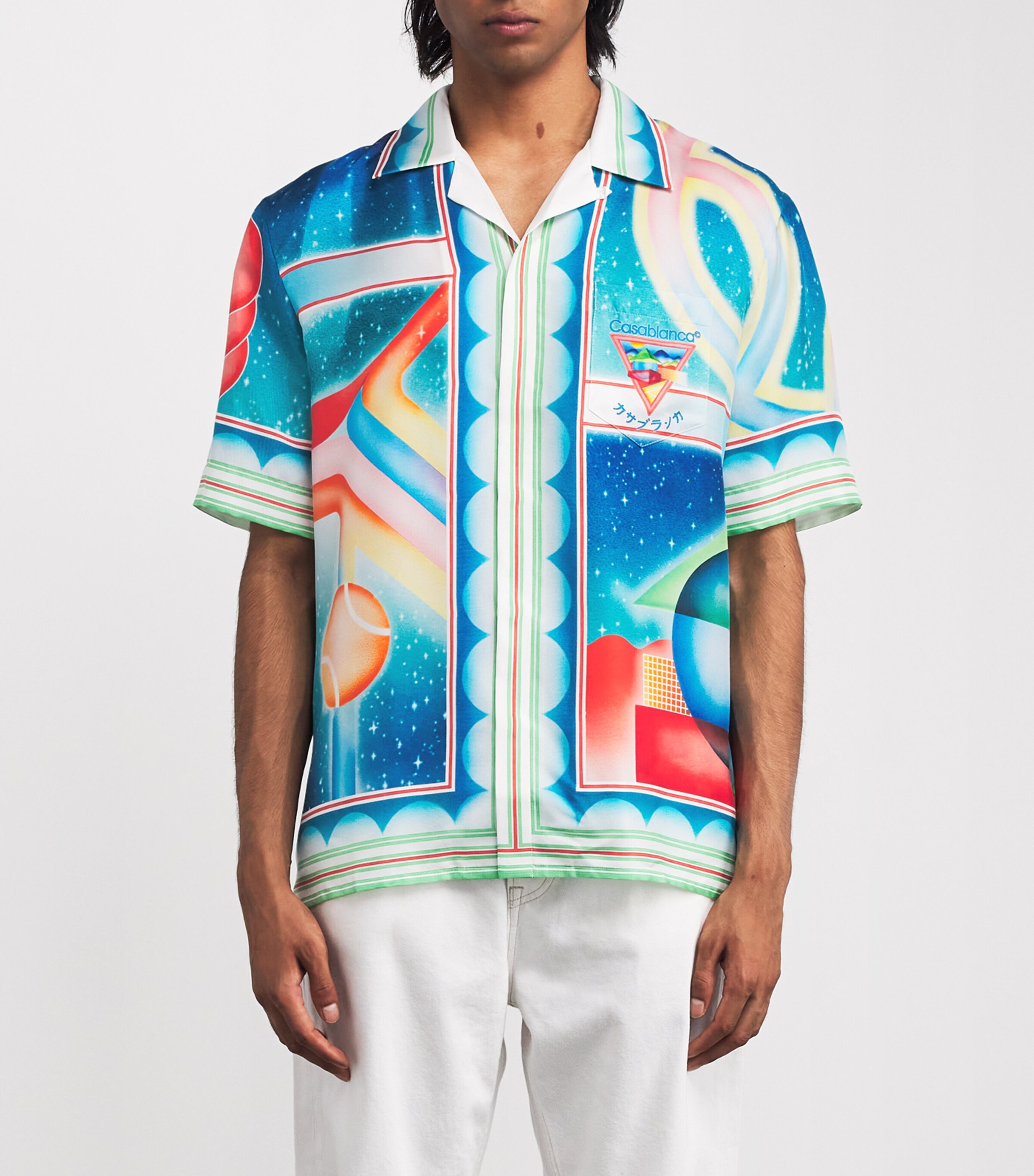 Silk Galaxy Court Print Short-Sleeve Shirt GALAXY COURT Image 3