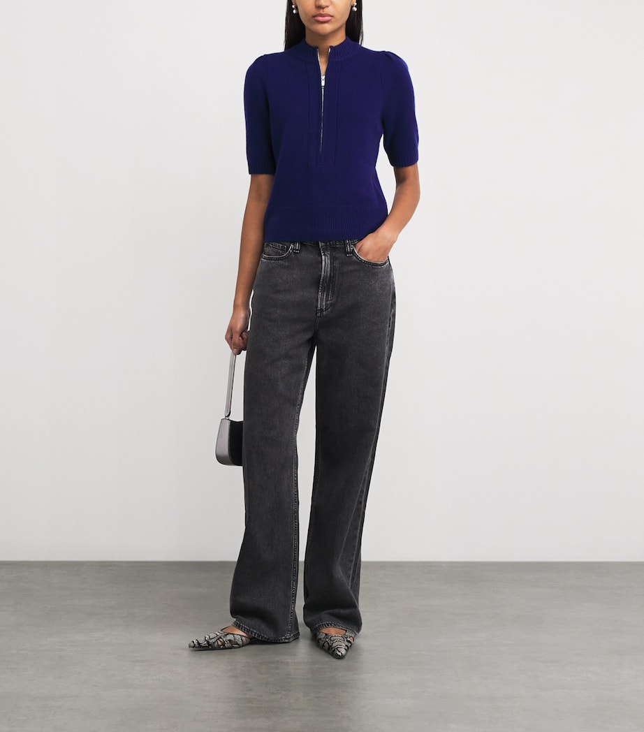 Cashmere Half-Zip T-Shirt JEWEL BLUE Image 2