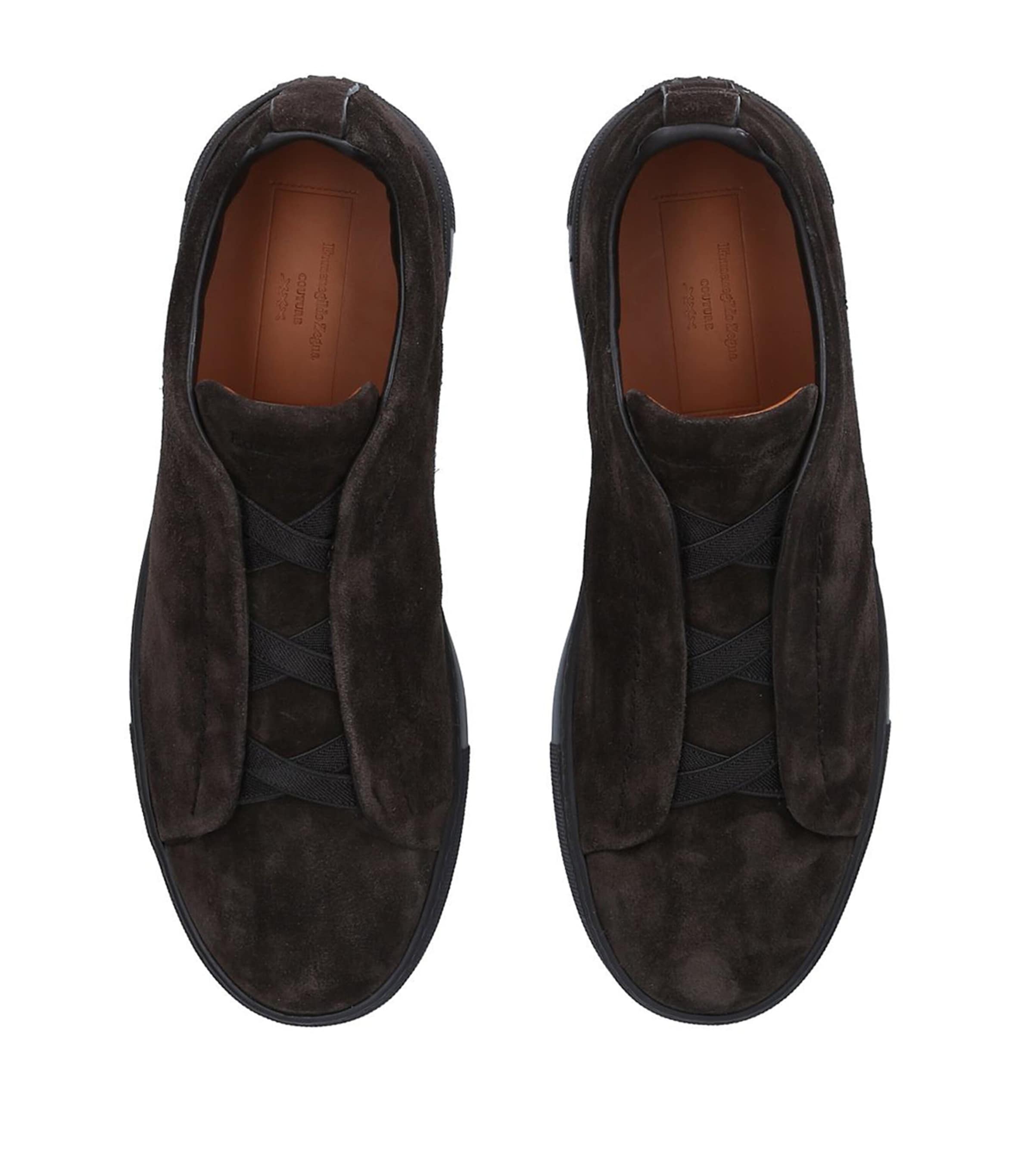 Suede Triple Stitch Sneakers BROWN Image 4