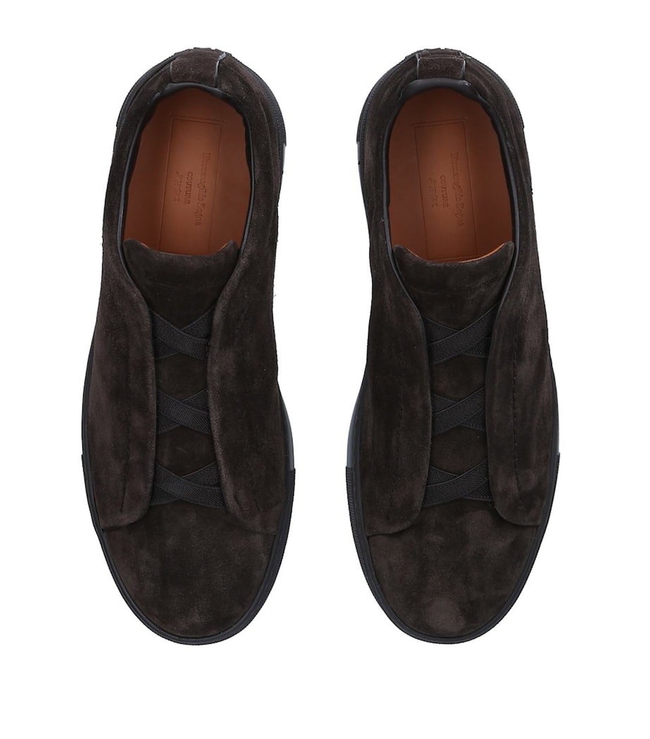 Suede Triple Stitch Sneakers BROWN Image 4