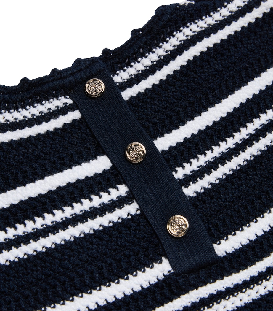 Knitted Stripe Mini Dress NAVY/WHITE Image 2