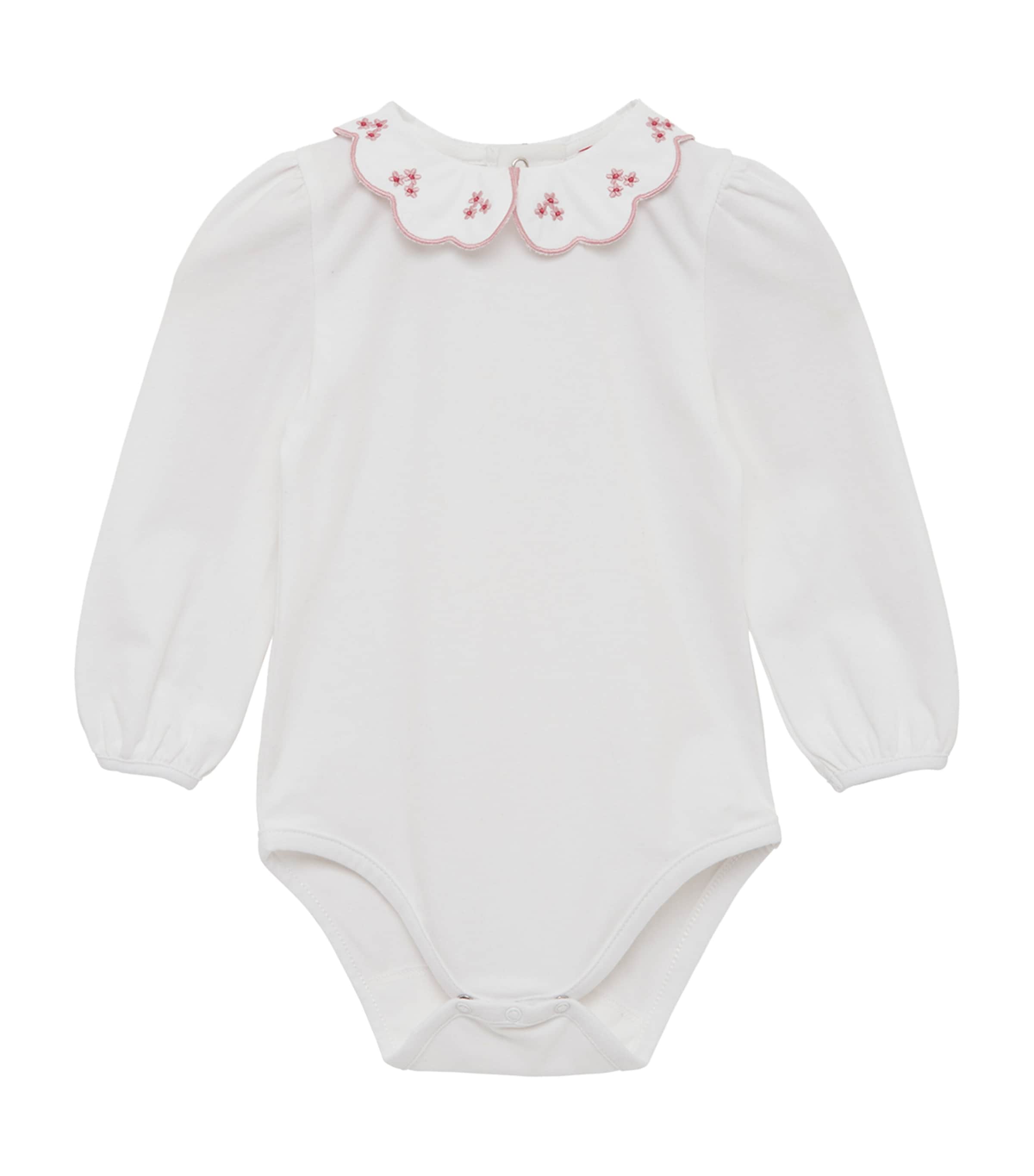 Trotters Kids'  Cotton Petal Bodysuit In White