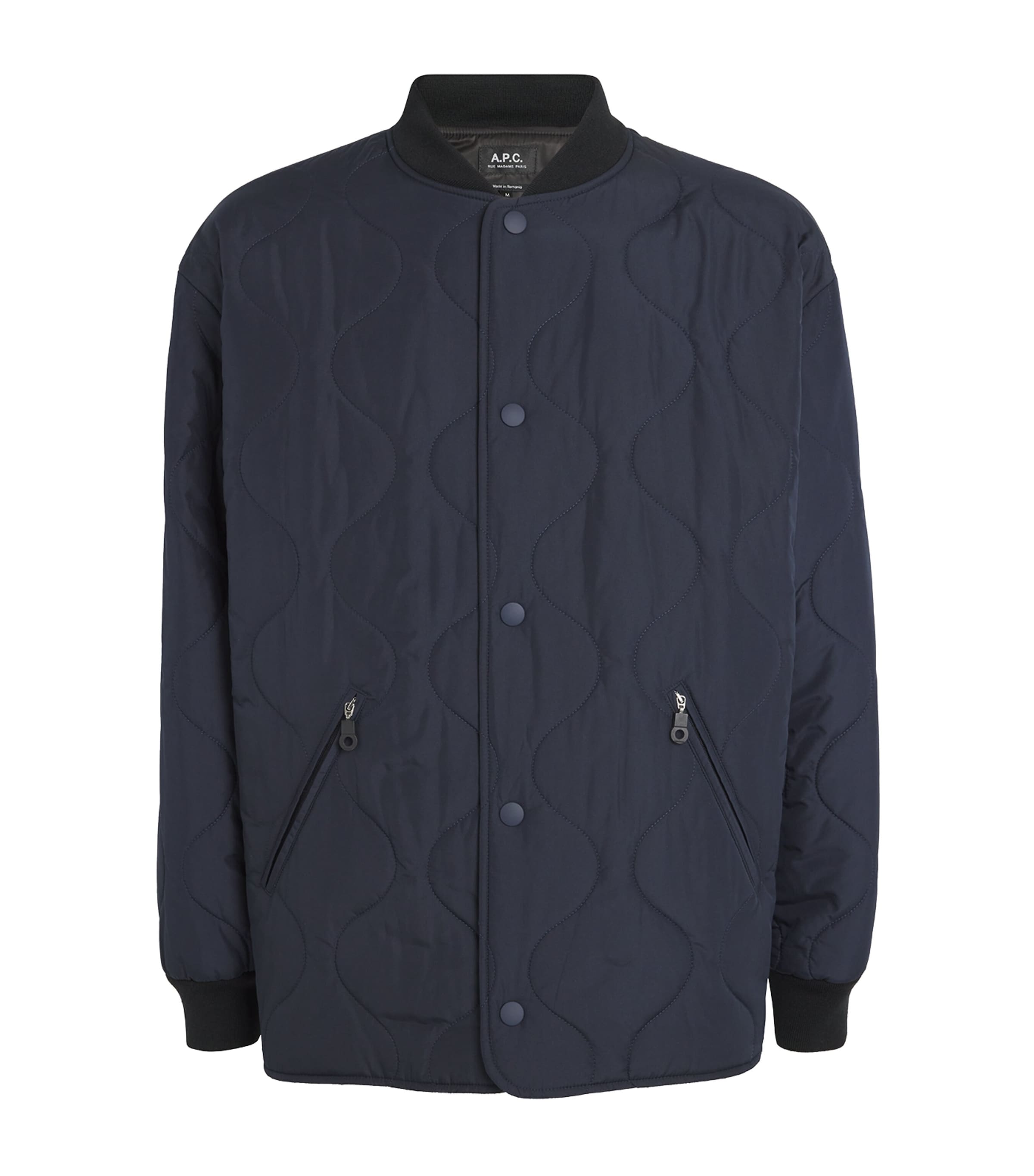 Apc A. P.c. Onion-quilted Bomber Jacket In Navy