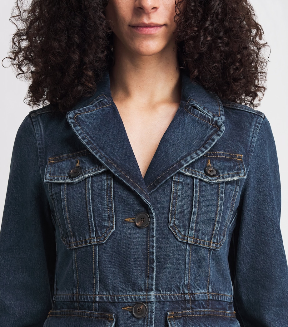 ME+EM Womens Denim Utility Jacket Authentic Dark Blue Image 3
