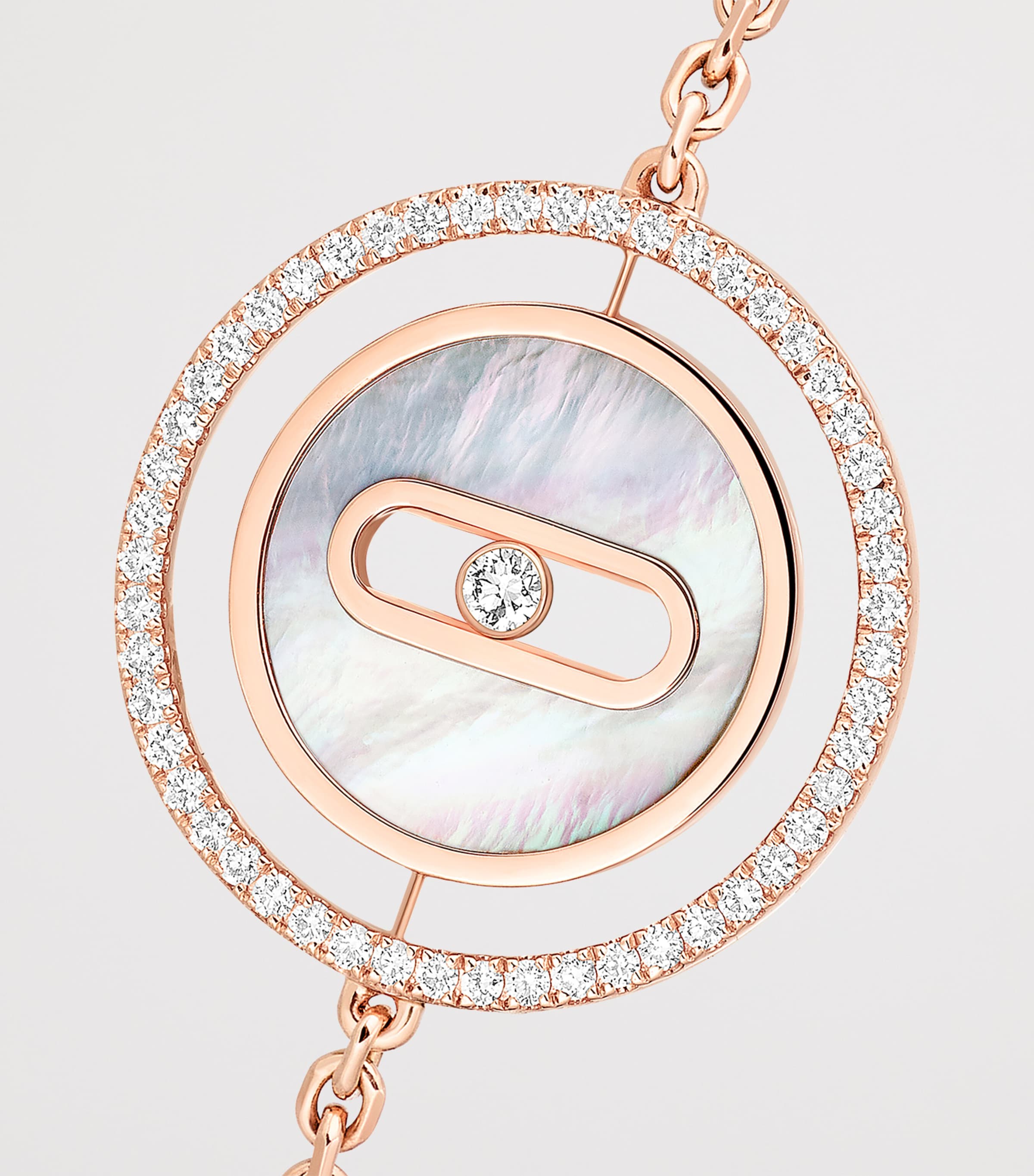 Messika Lucky Move Pink Gold, Diamond and Mother-of-Pearl Bracelet (0.18ct) Pink Gold Image 3