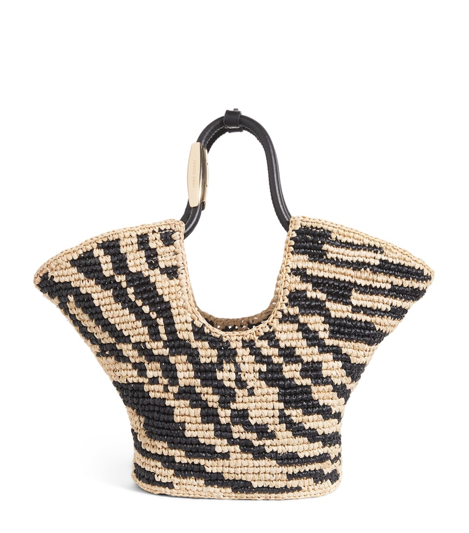 Small Raffia Zebra Tote Bag BLACK ZEBRA BLZE Image 1