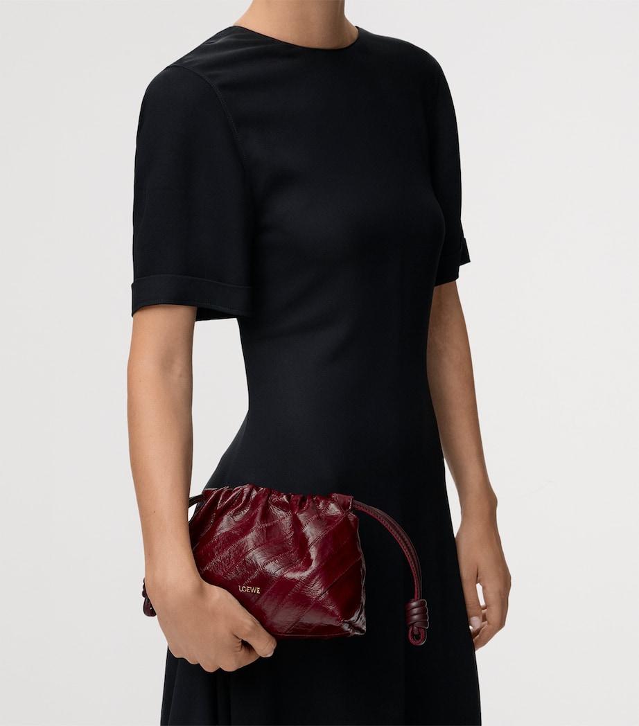 Mini Eel Leather Flamenco Purse BURGUNDY Image 2