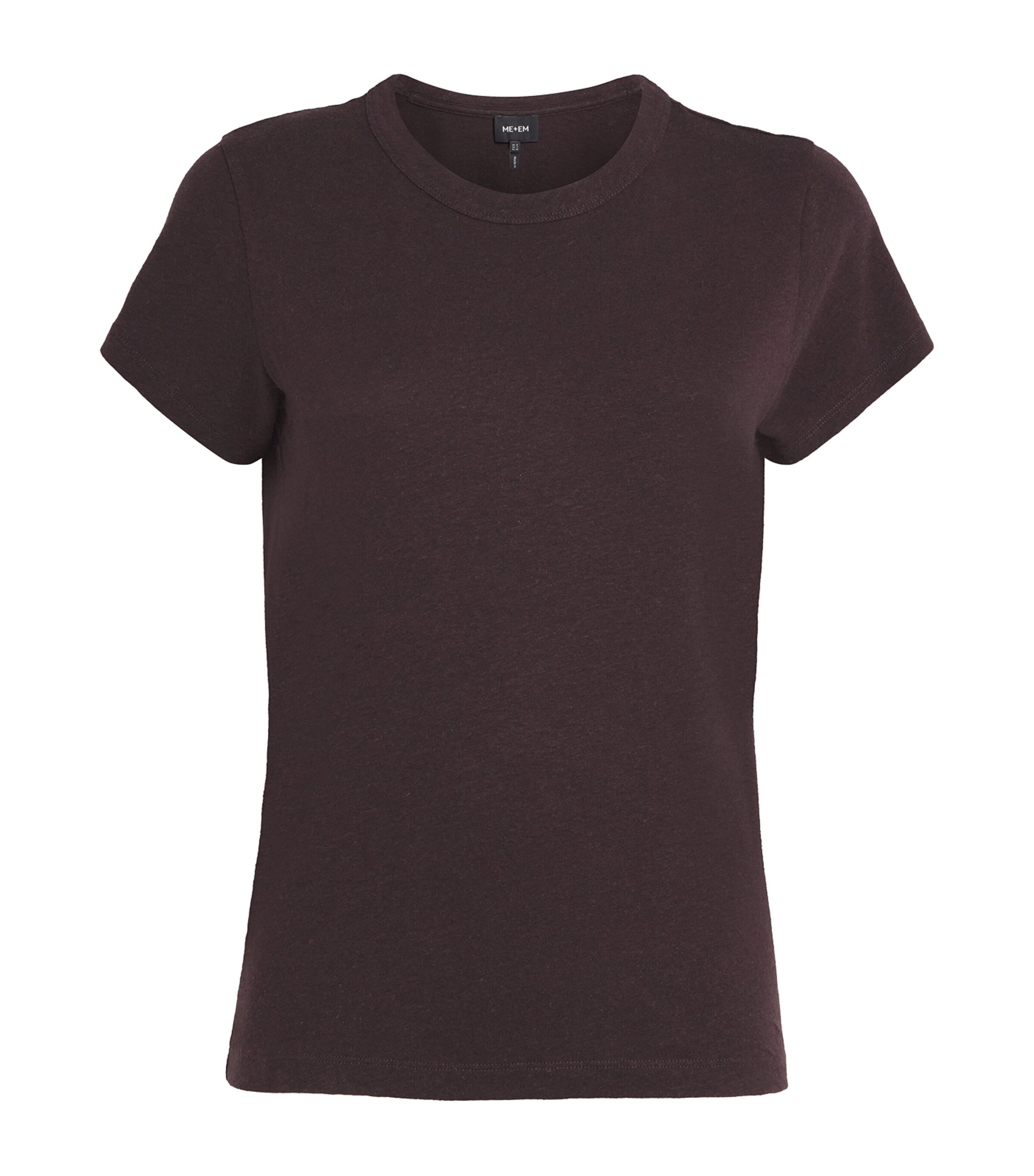 ME+EM Womens Hemp-Cotton Washed T-Shirt Cocoa Brown Image 1