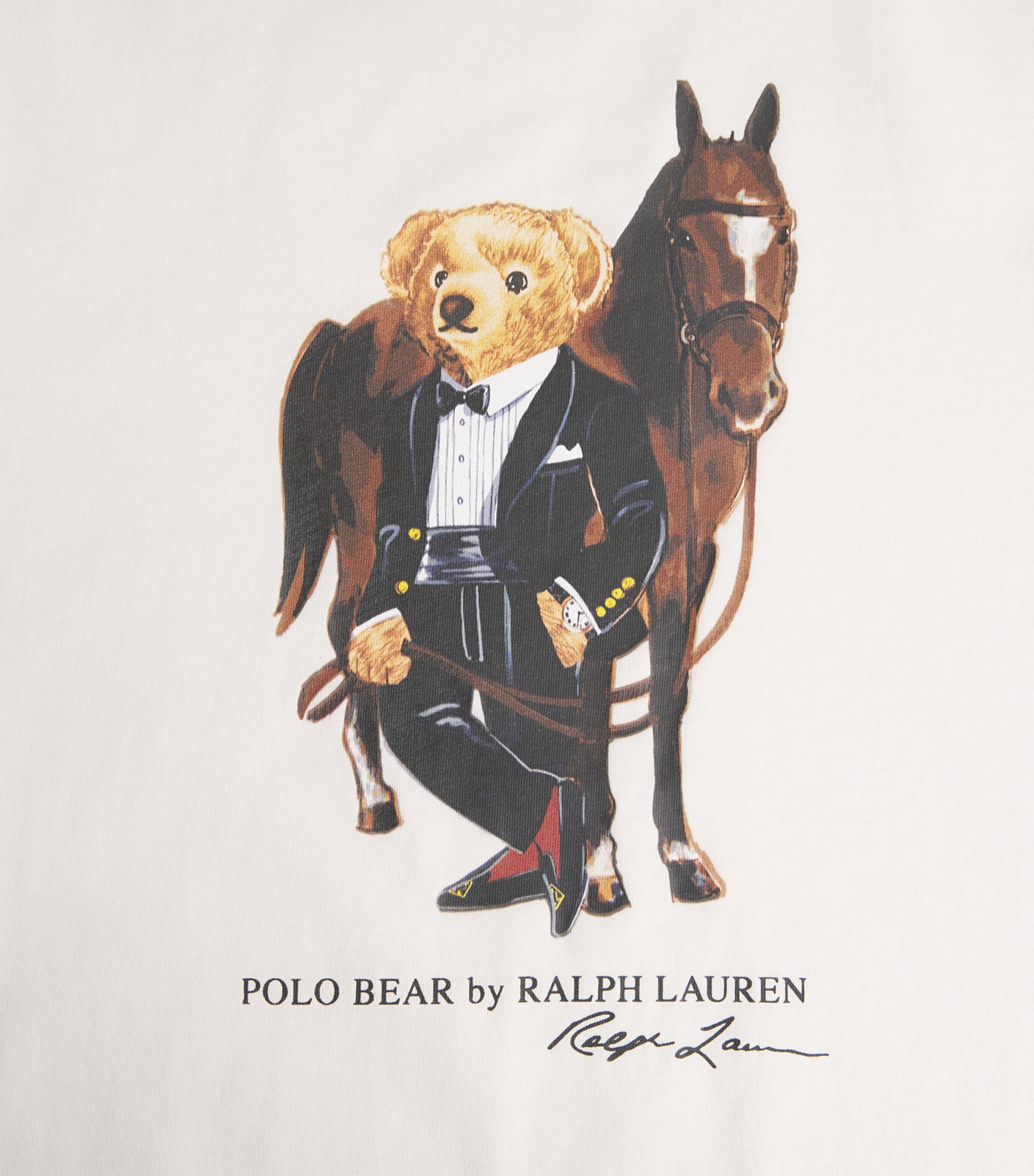 Polo Ralph Lauren Mens Cotton Polo Bear T-Shirt White Image 5