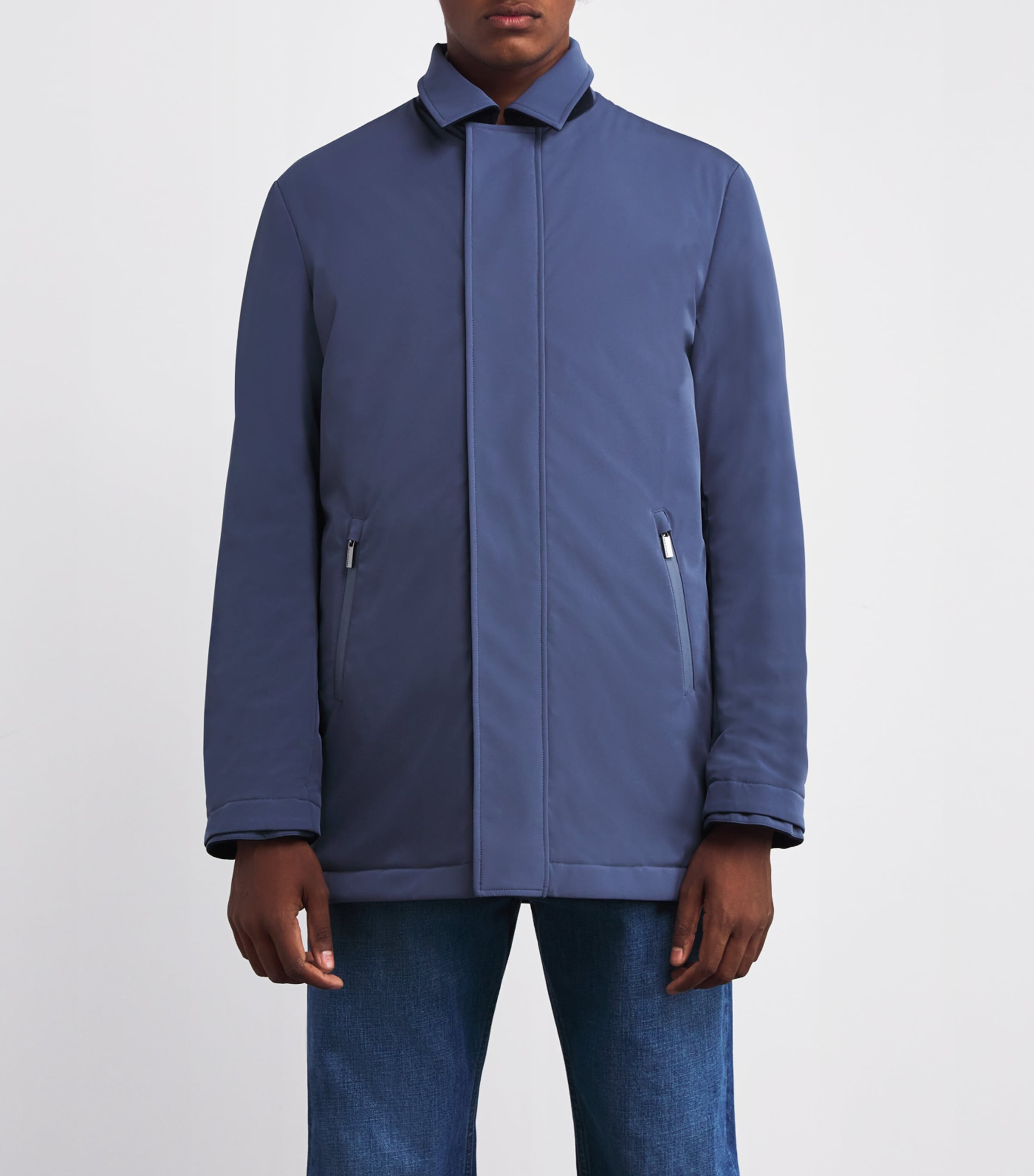 Paul & Shark Mens Cashmere Green Storm System Reversible Car Coat Blue/ Cadet Blue Image 6