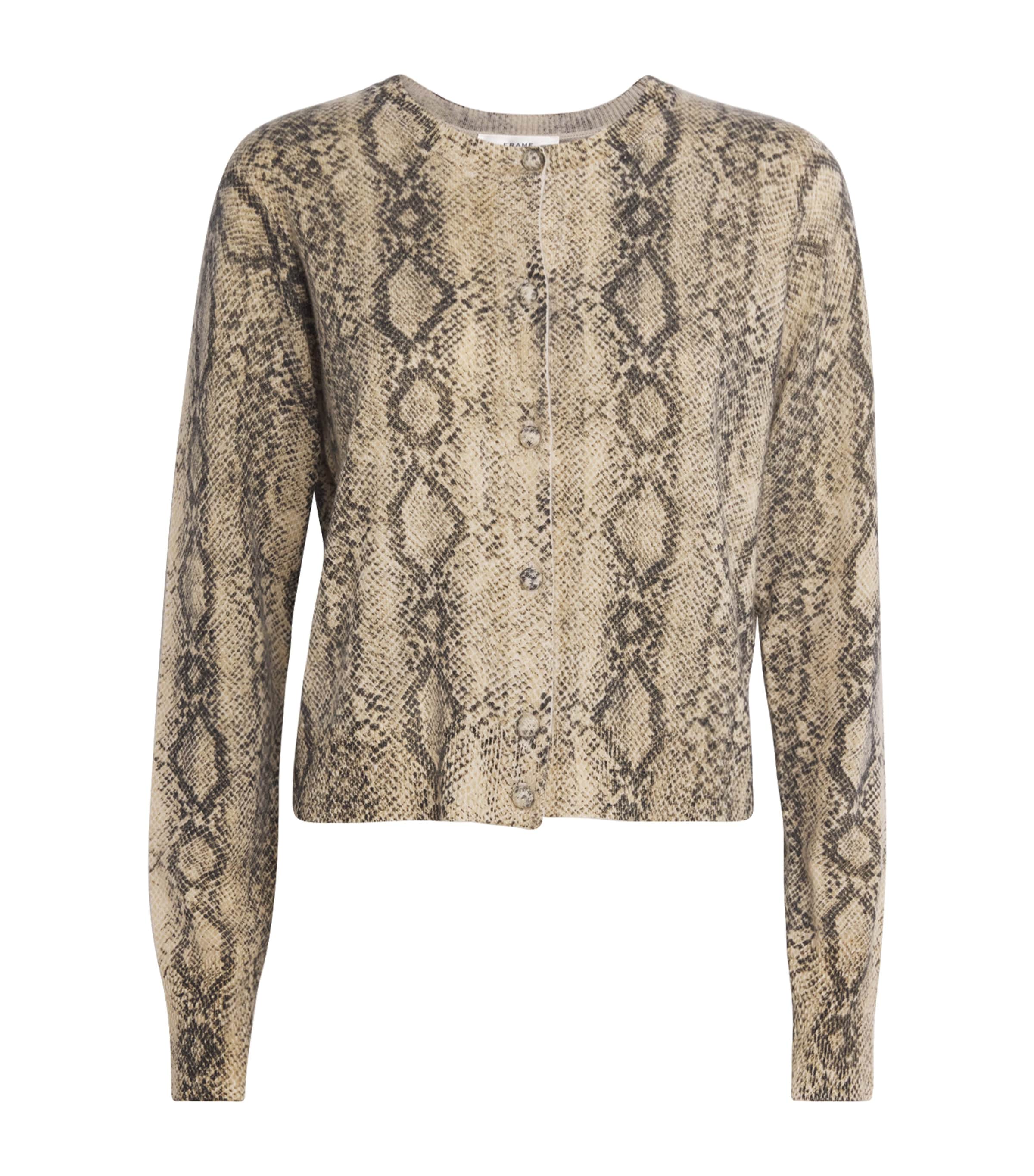 Cashmere Snakeskin-Effect Cardigan CAMEL MULTI Image 1