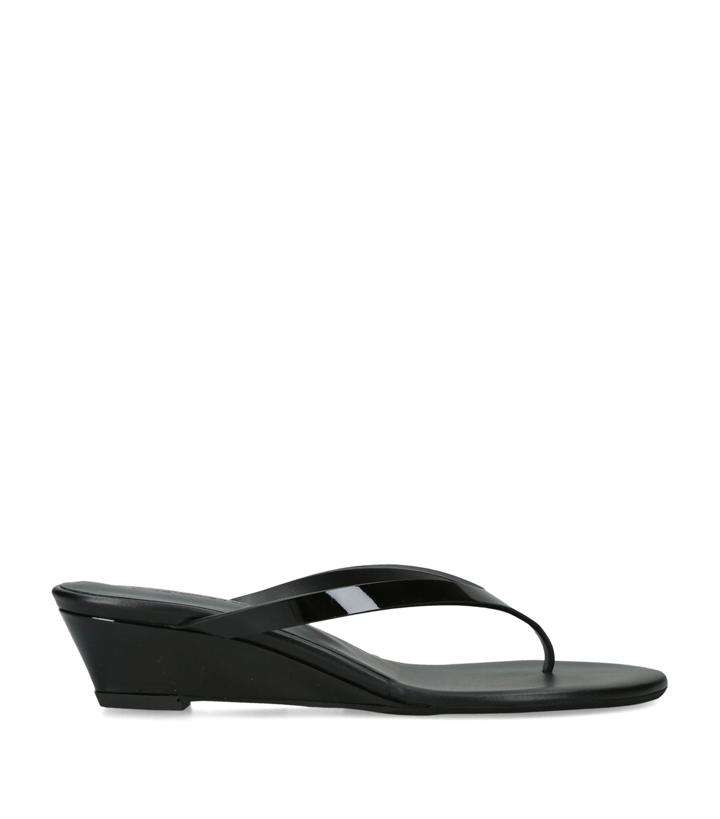 Christopher Esber Leather Scala Wedge Sandals 45 Black Image 1