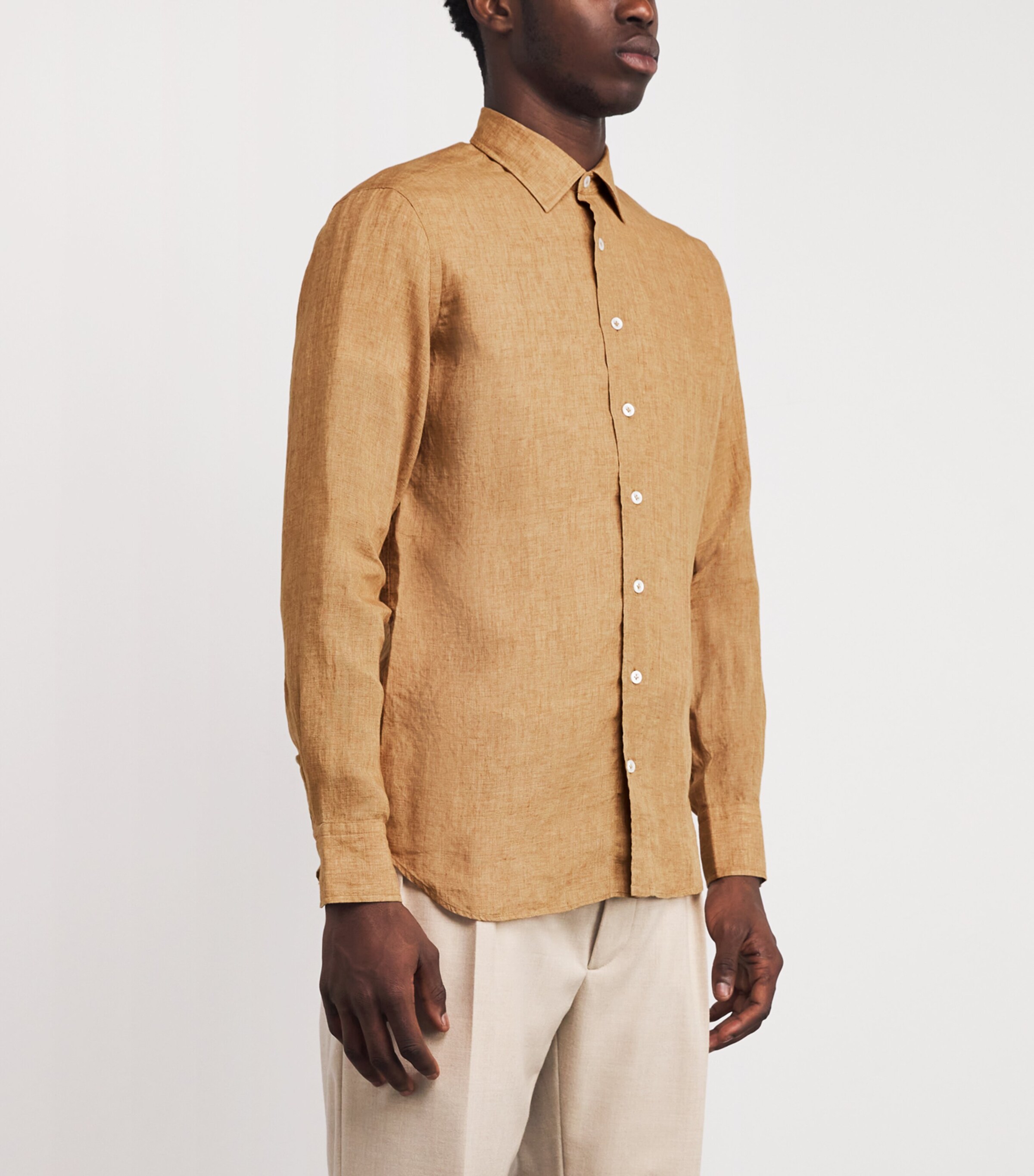 Linen Shirt 410 CAMEL Image 3