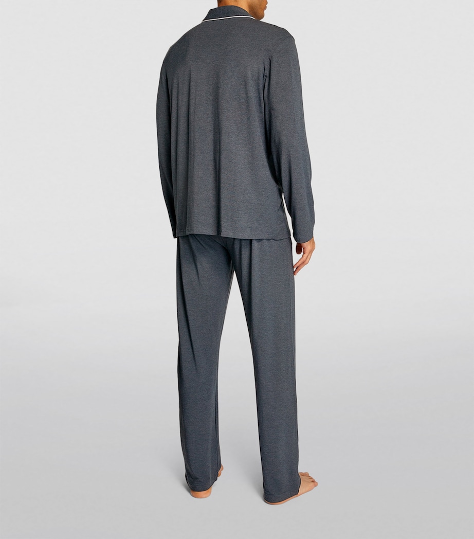 Derek Rose Mens Modal-Blend Basel Pyjama Set Grey Image 2
