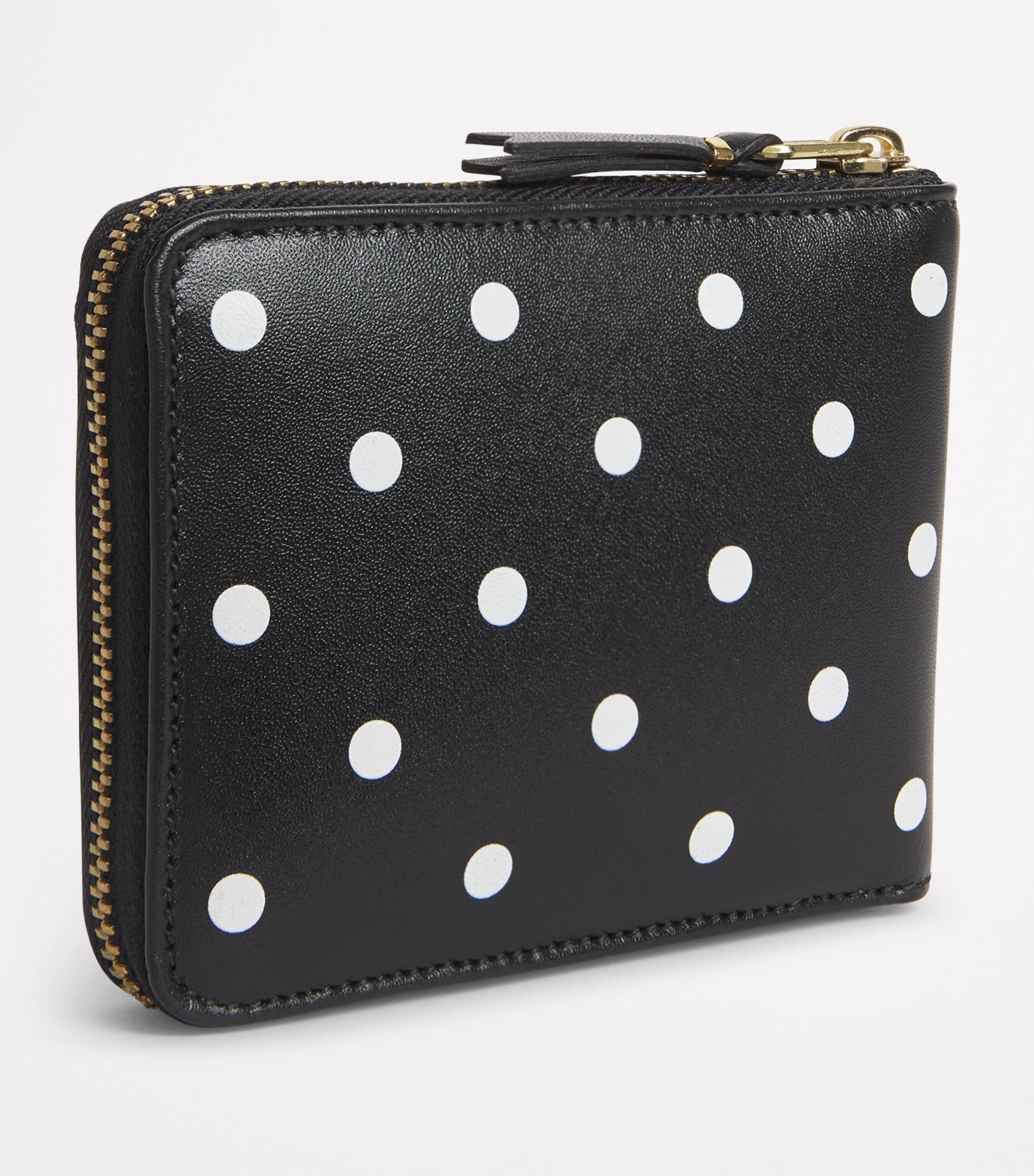 Comme Des Garçons Wallet Leather Polka-Dot Zipped Wallet Black Image 2