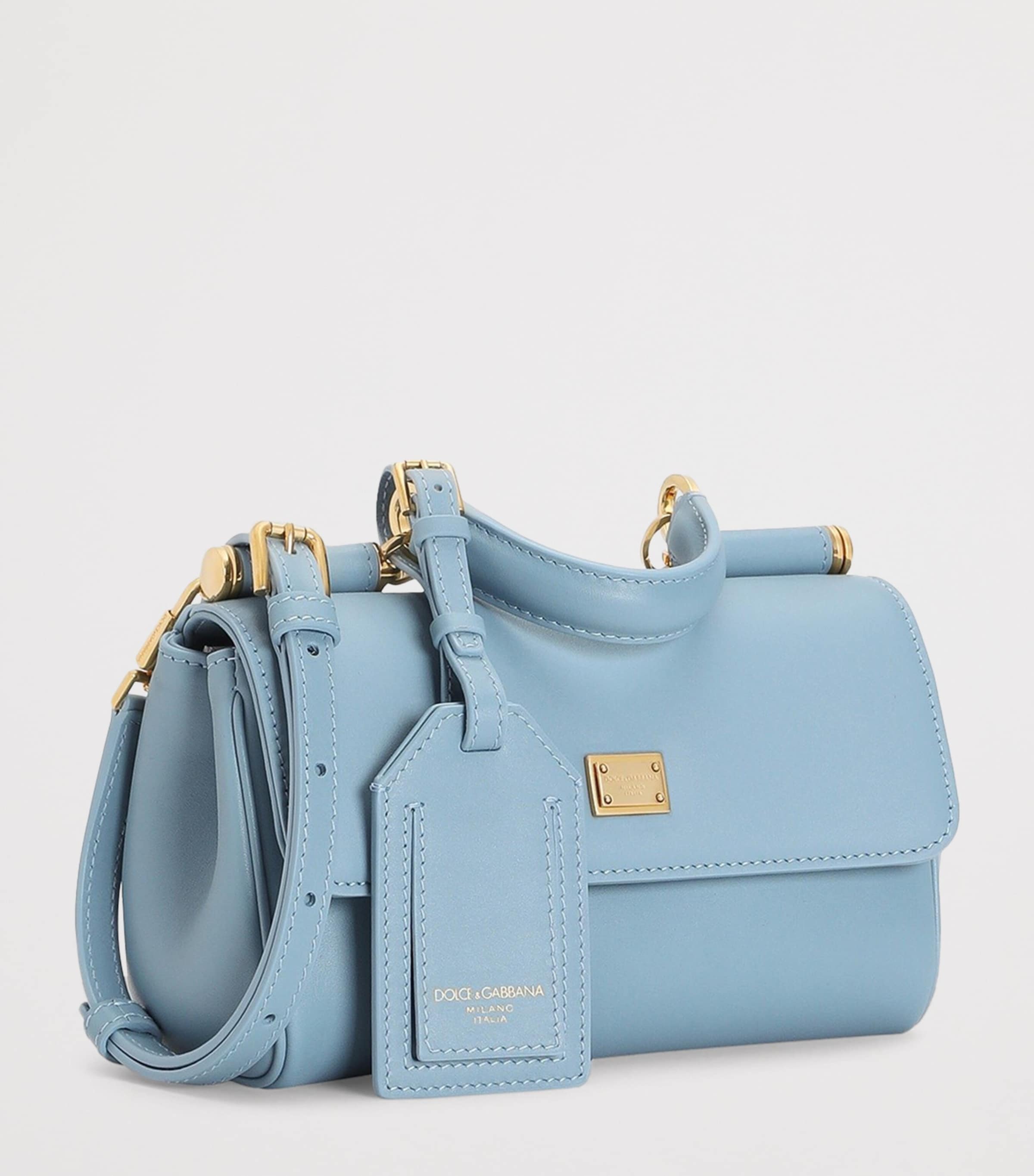 Dolce&Gabbana Plongé Calfskin My Sicily Top-Handle Bag Light Blu Image 4
